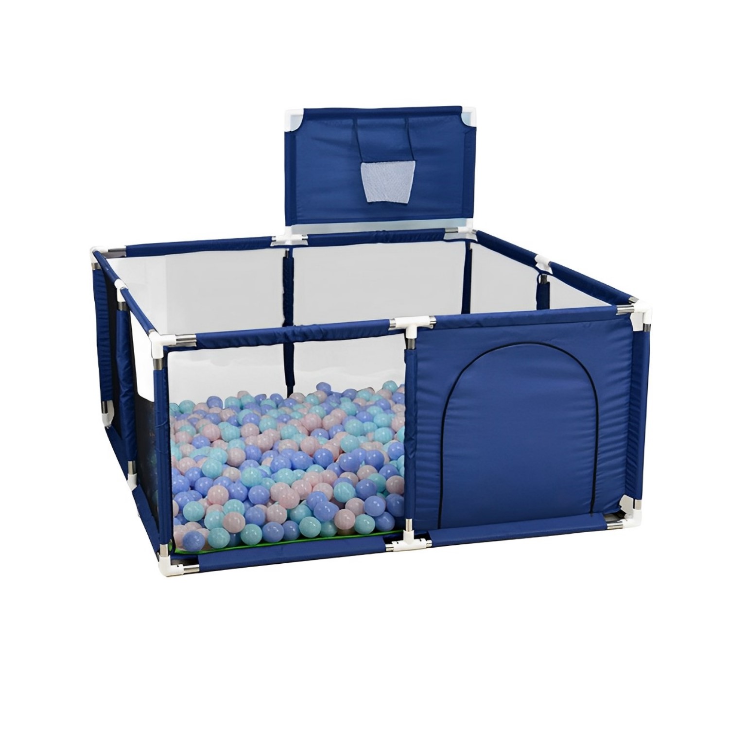 CORRAL SEGURIDAD MUNDO ONLINE LIFE-2218 AZUL BEBES CON ARO 126X126CM - 2