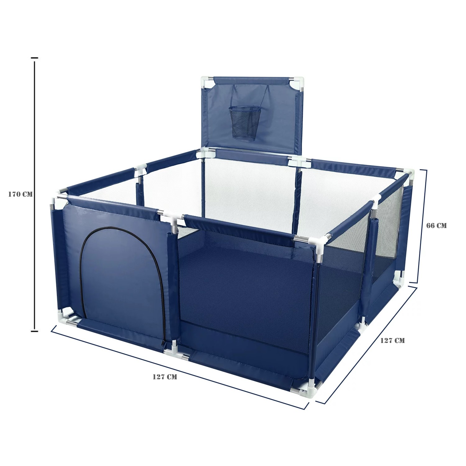 CORRAL SEGURIDAD MUNDO ONLINE LIFE-2218 AZUL BEBES CON ARO 126X126CM - 3