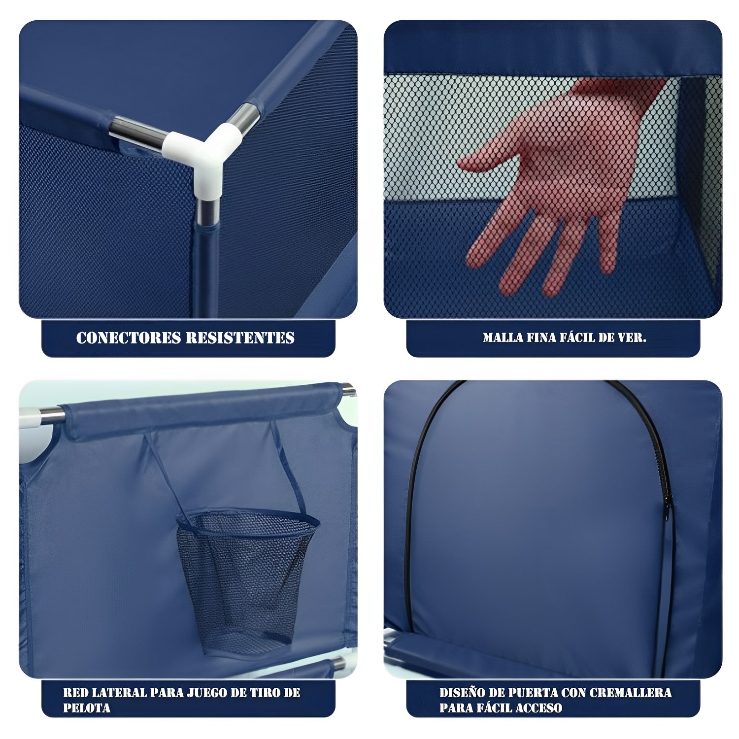 CORRAL SEGURIDAD MUNDO ONLINE LIFE-2218 AZUL BEBES CON ARO 126X126CM - 5