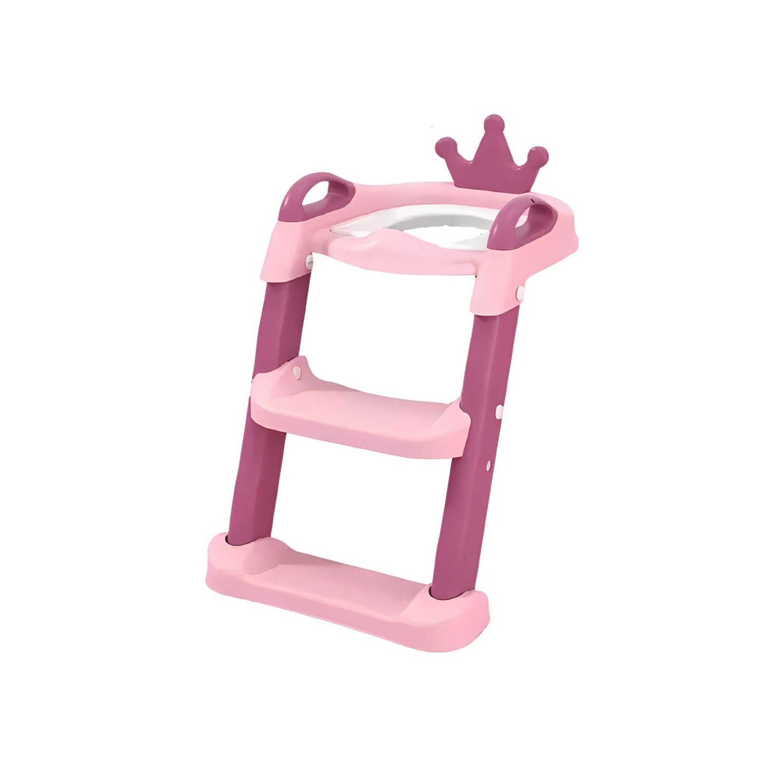 ESCALERA MUNDO ONLINE ASIENTO ADAPTADOR BAÑO NIÑOS CORONITA ROSADO - 1