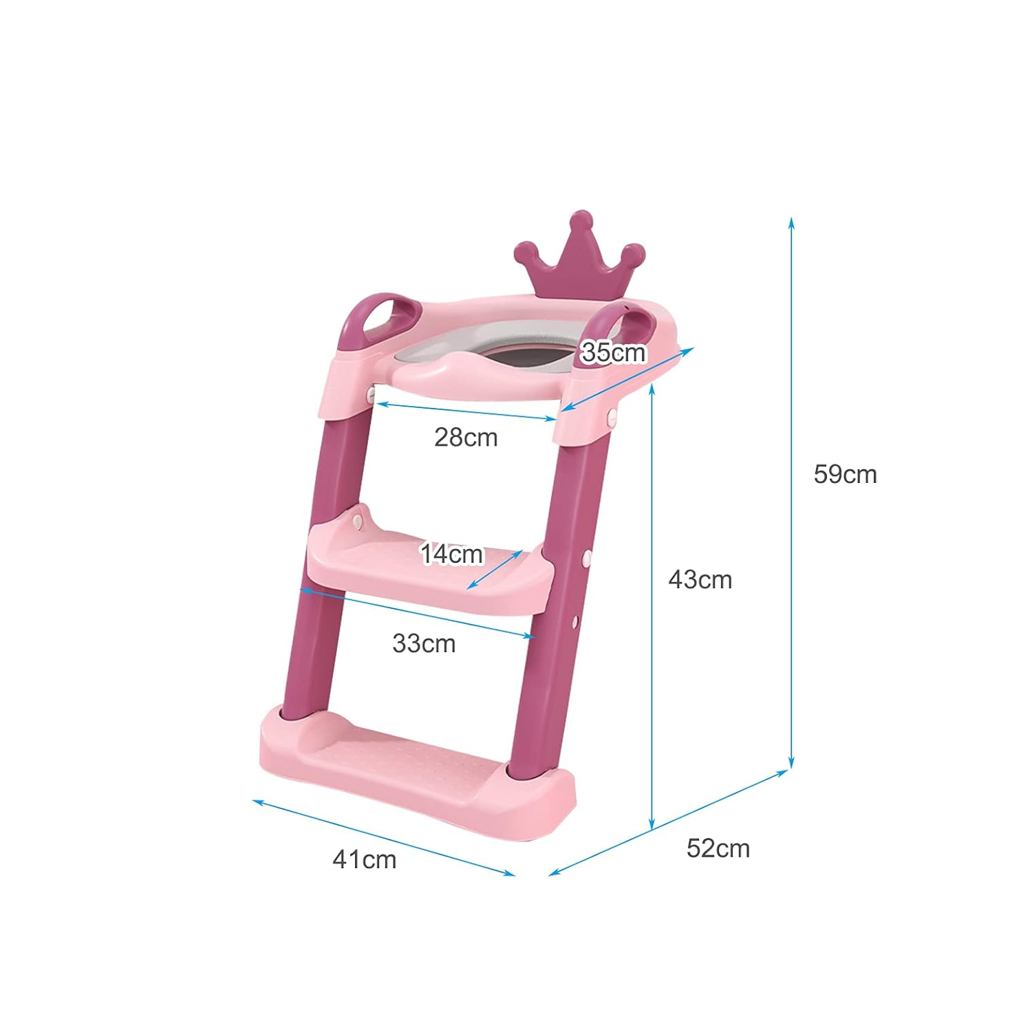 ESCALERA MUNDO ONLINE ASIENTO ADAPTADOR BAÑO NIÑOS CORONITA ROSADO - 4