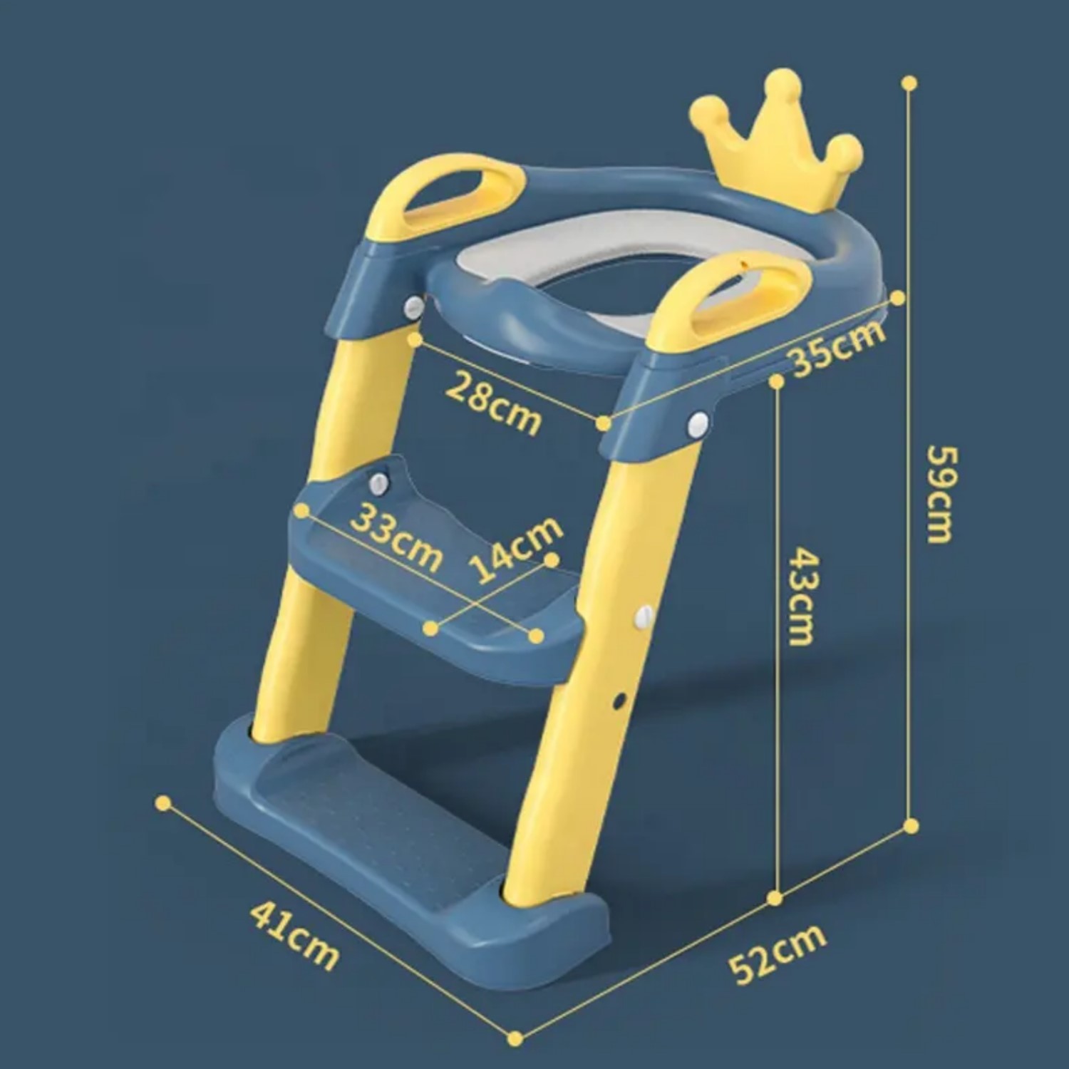 ESCALERA ASIENTO ADAPTADOR BAÑO PARA NIÑOS CORONITA AMARILLO - 3