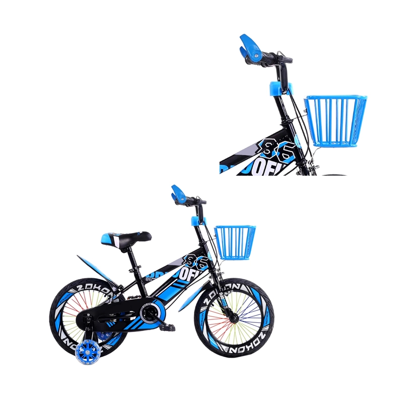 BICICLETA MOUNTAIN BIKE LUCES LED Y COLORES ARO 12 CELESTE - 5