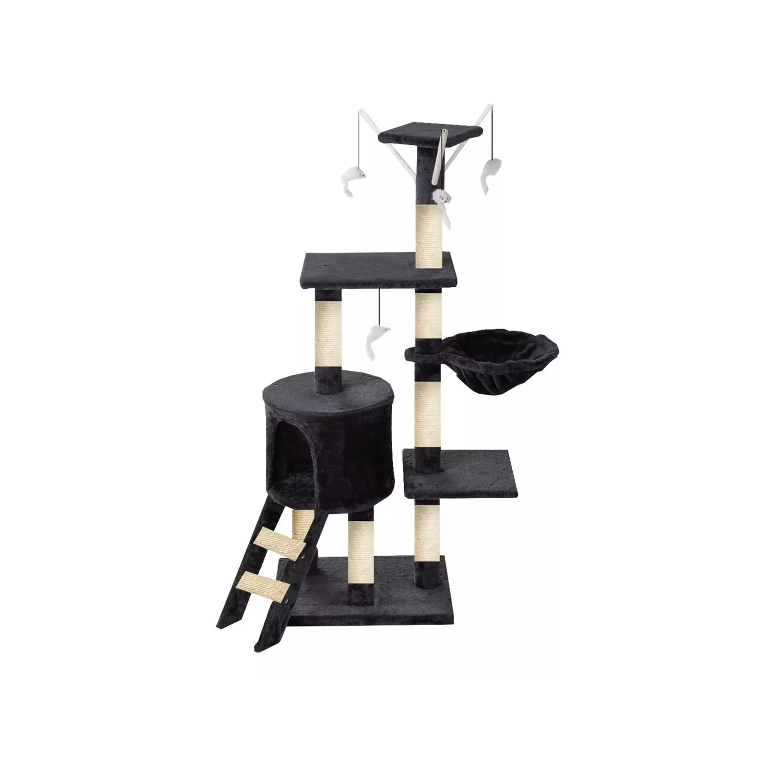 TORRE RASCADOR GATOS 138 CM TERCIOPELO MÁS JUGUETES - 1
