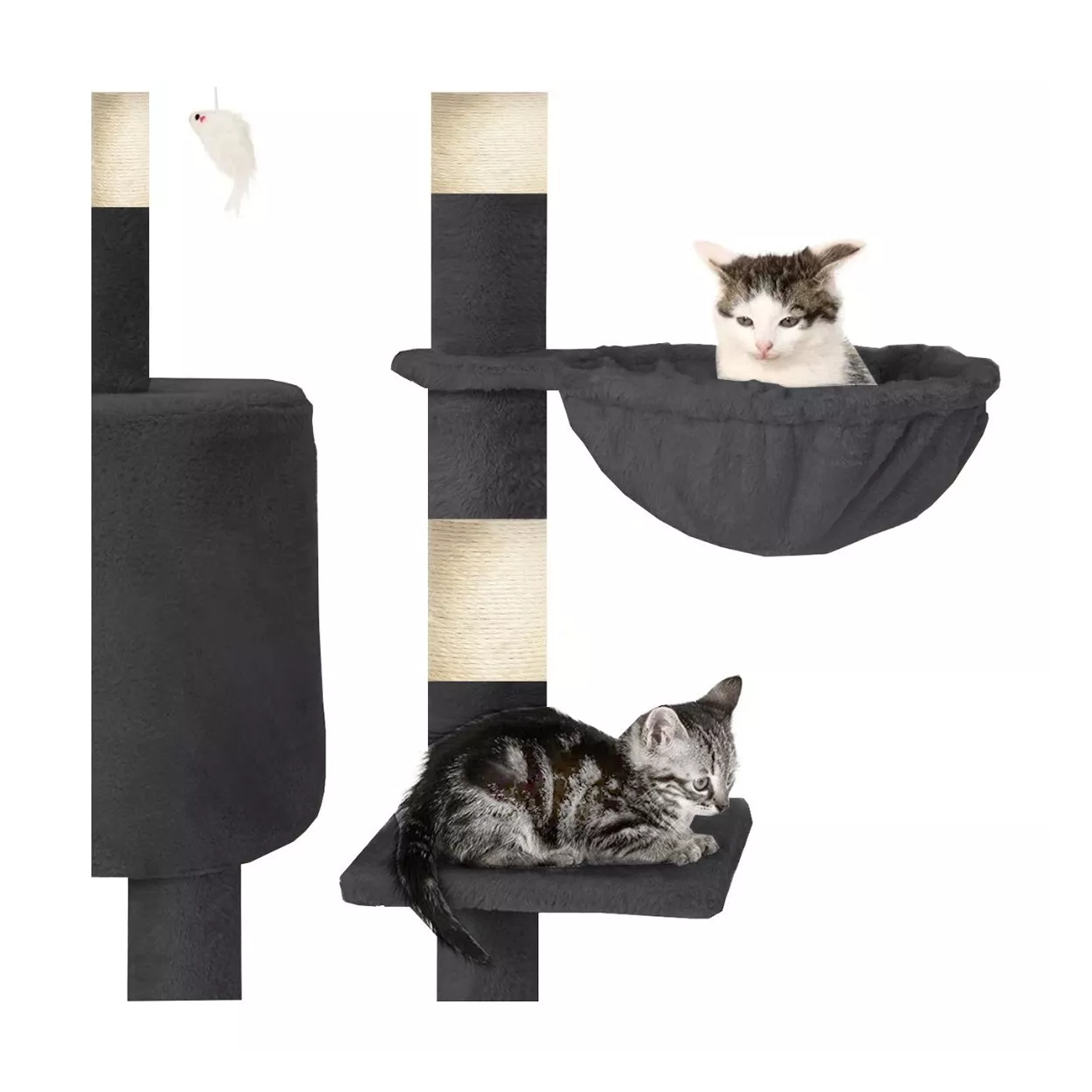 TORRE RASCADOR GATOS 138 CM TERCIOPELO MÁS JUGUETES - 5
