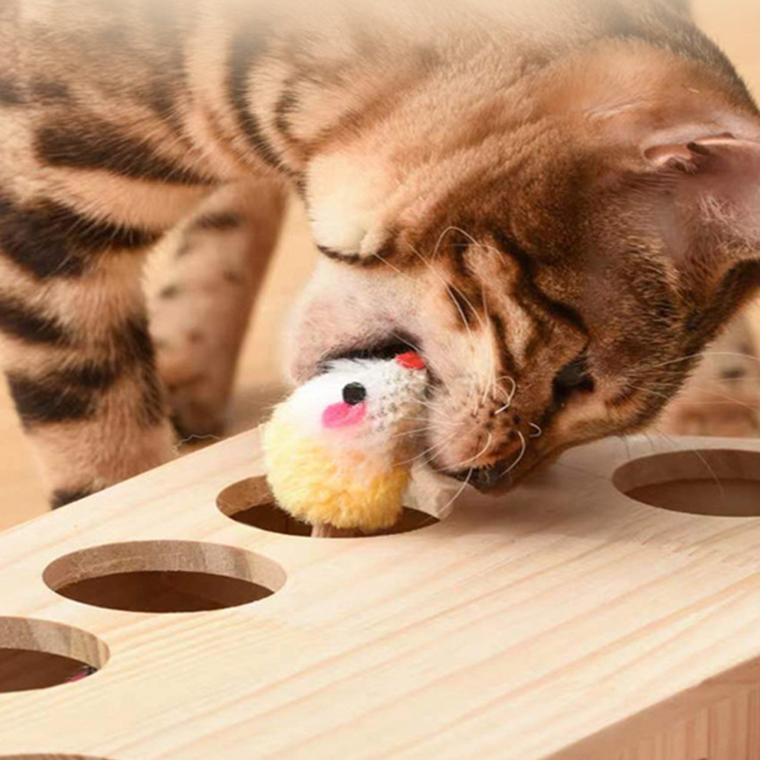JUGUETE GATO ATRAPA RATON RASCADOR JUEGO INTERACTIVO - 5
