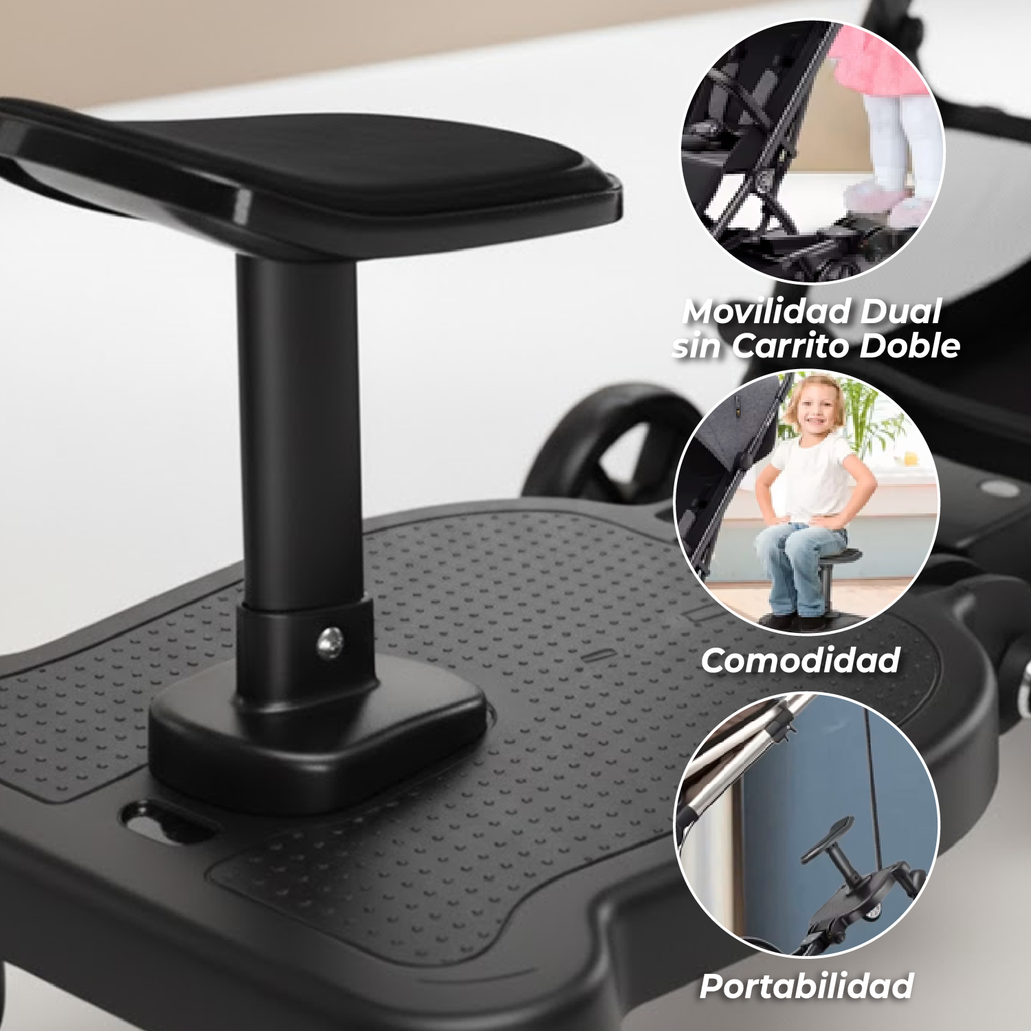 PATINETA MUNDO ONLINE NEGRO PARA COCHE HERMANO MAYOR CON ASIENTO - 4