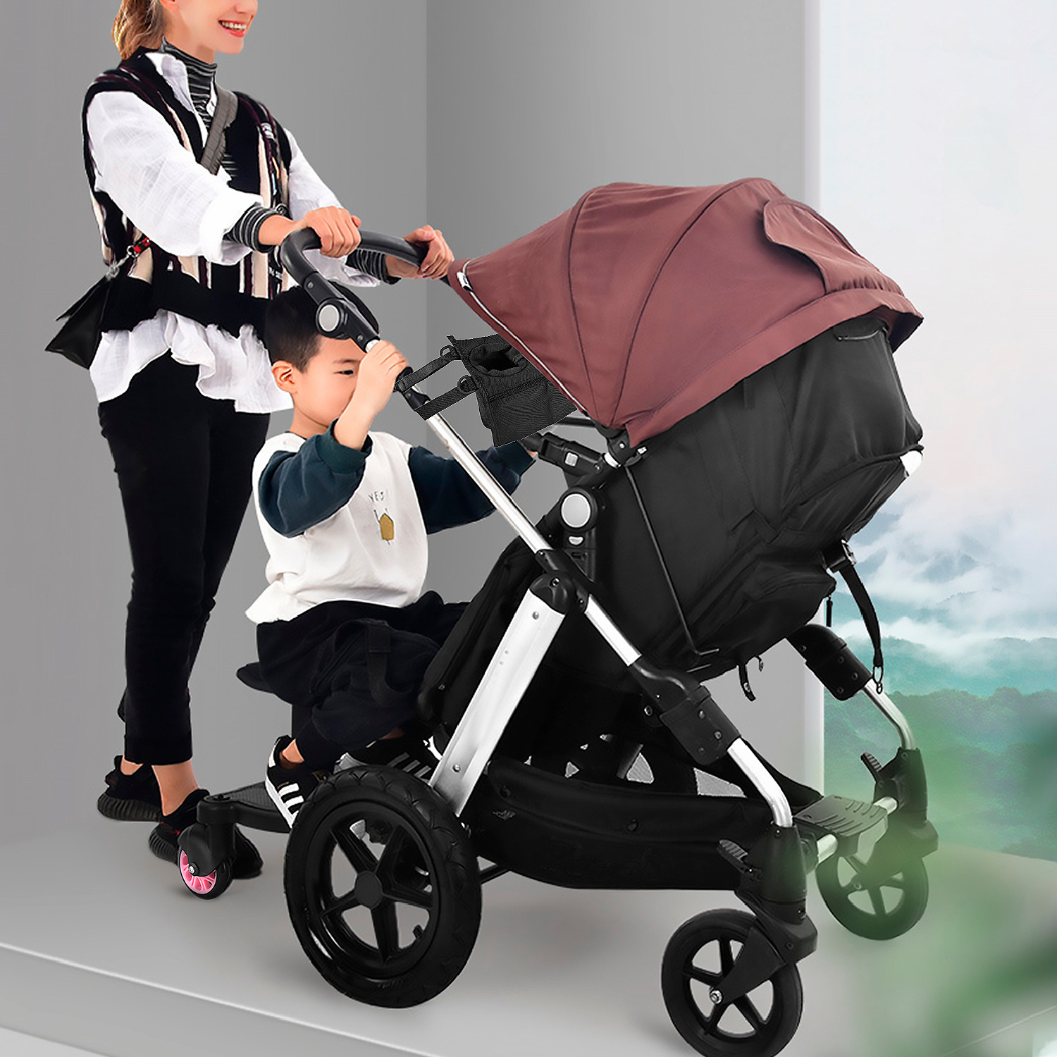 PATINETA MUNDO ONLINE NEGRO PARA COCHE HERMANO MAYOR CON ASIENTO - 5