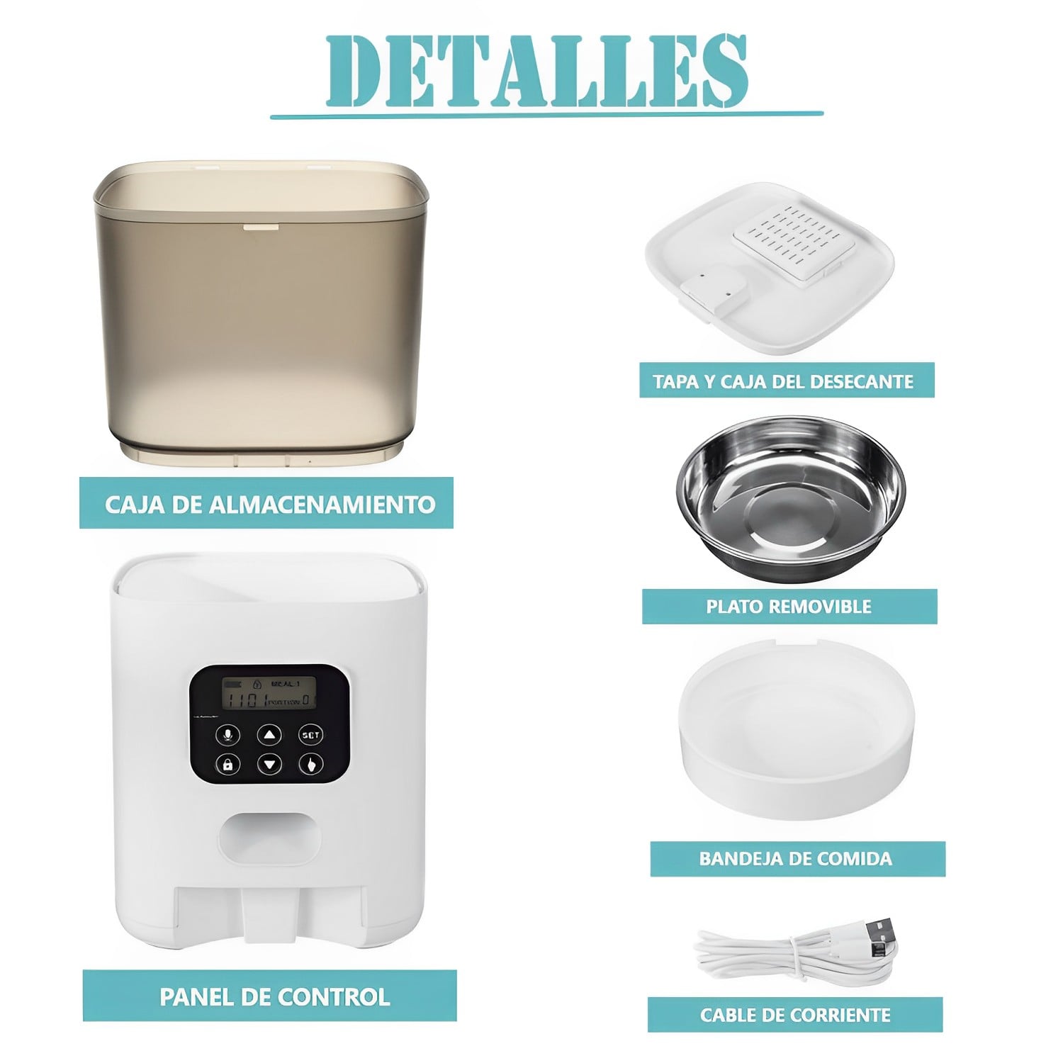 DISPENSADOR PERROS ALIMENTO AUTOMATICO VOZ MUNDO ONLINE 6 L - 5