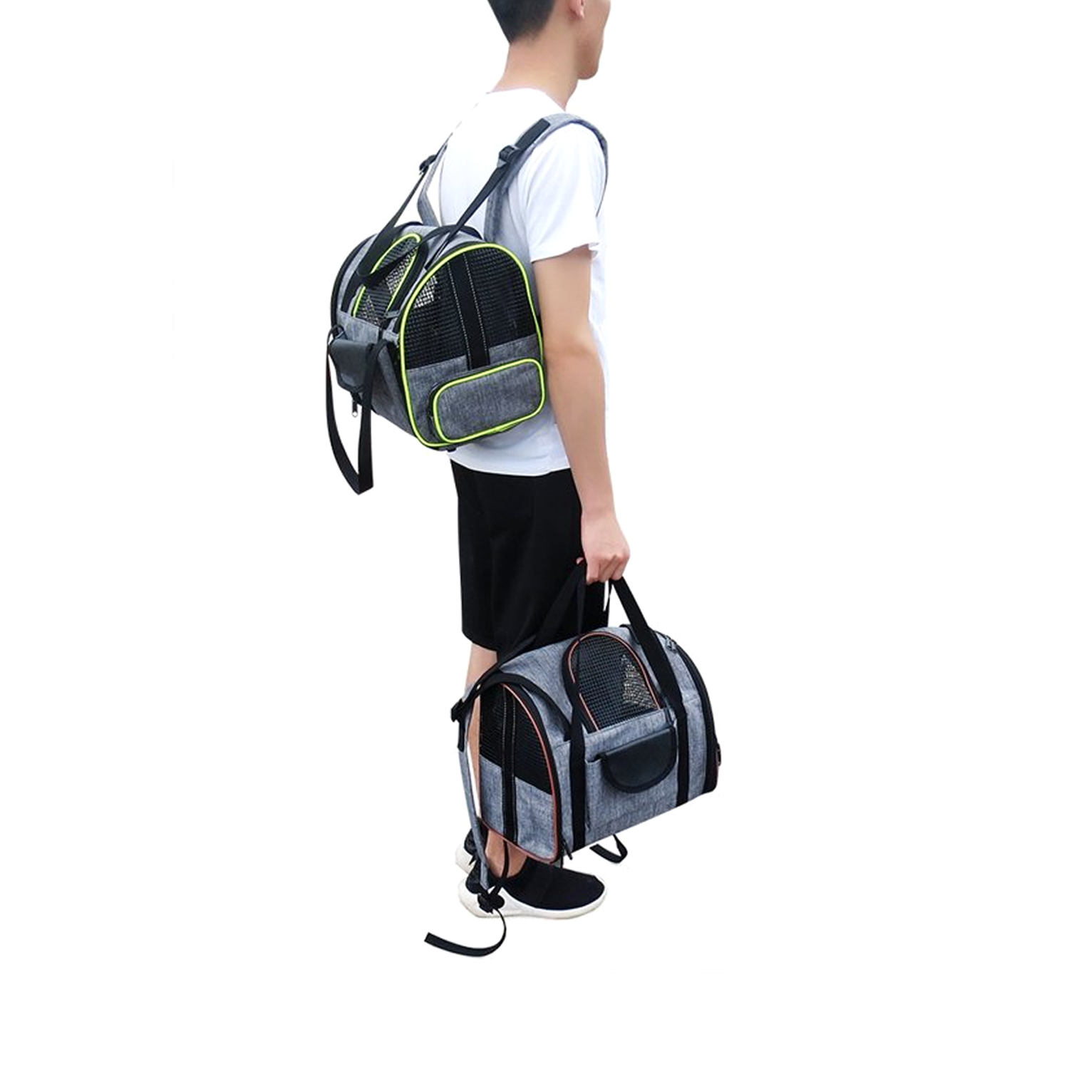 BOLSO TRANSPORTADOR PERROS GATOS MUNDO ONLINE RESPIRABLE - 6