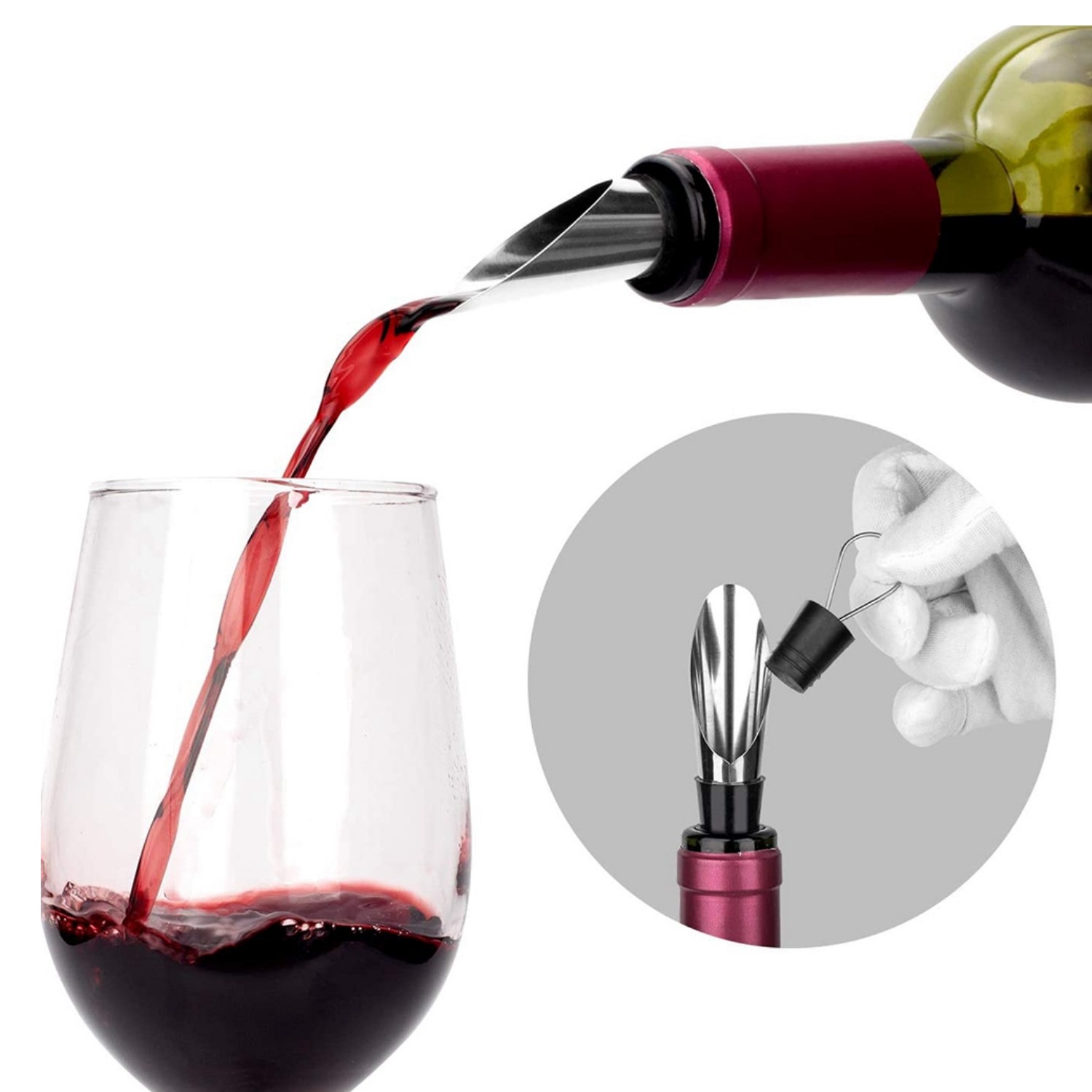 SET MALETIN DESCORCHADOR DE VINO ECO CUERO ELEGANTE - 6