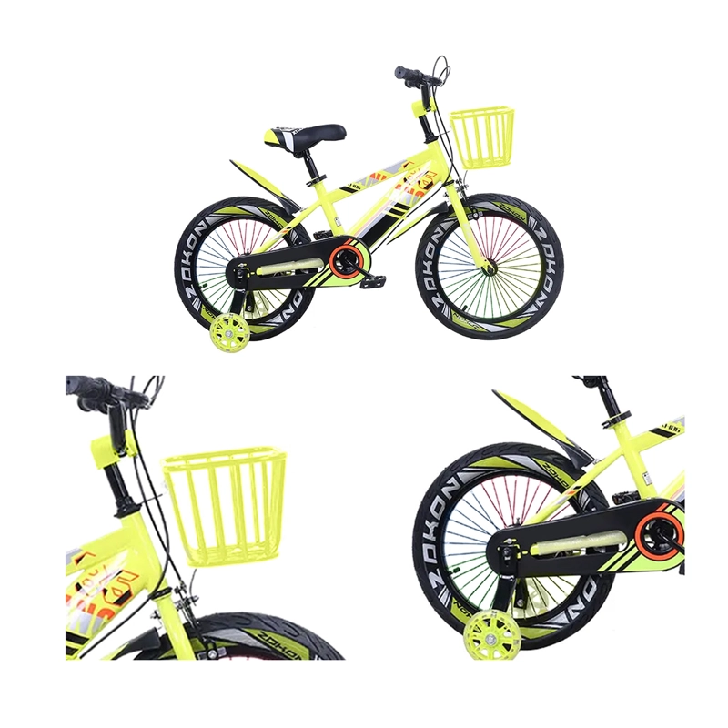 BICICLETA MOUNTAIN BIKE LUCES LED Y COLORES ARO 12 AMARILLO - 5