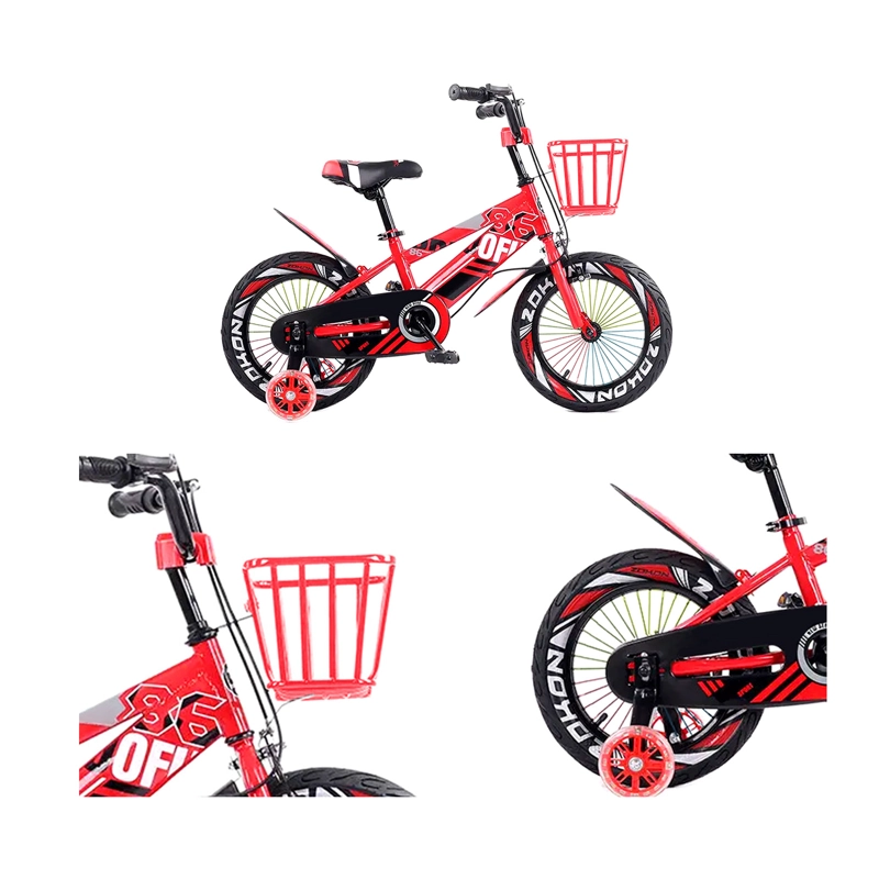 BICICLETA MOUNTAIN BIKE LUCES LED Y COLORES ARO 12 ROJO - 5