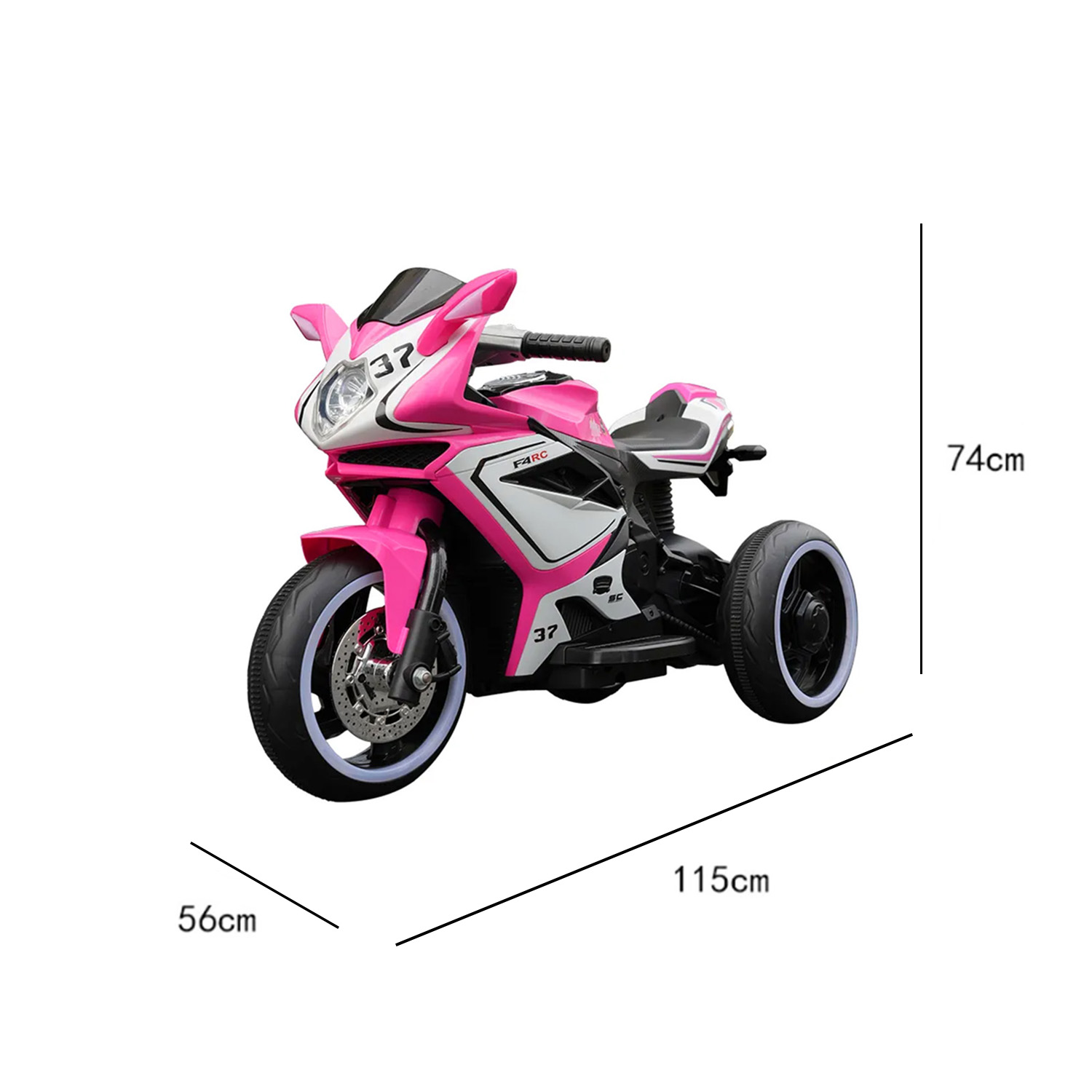 MOTO ELECTRICA INFANTIL CON MUSICA Y LUZ ROSADO - 4