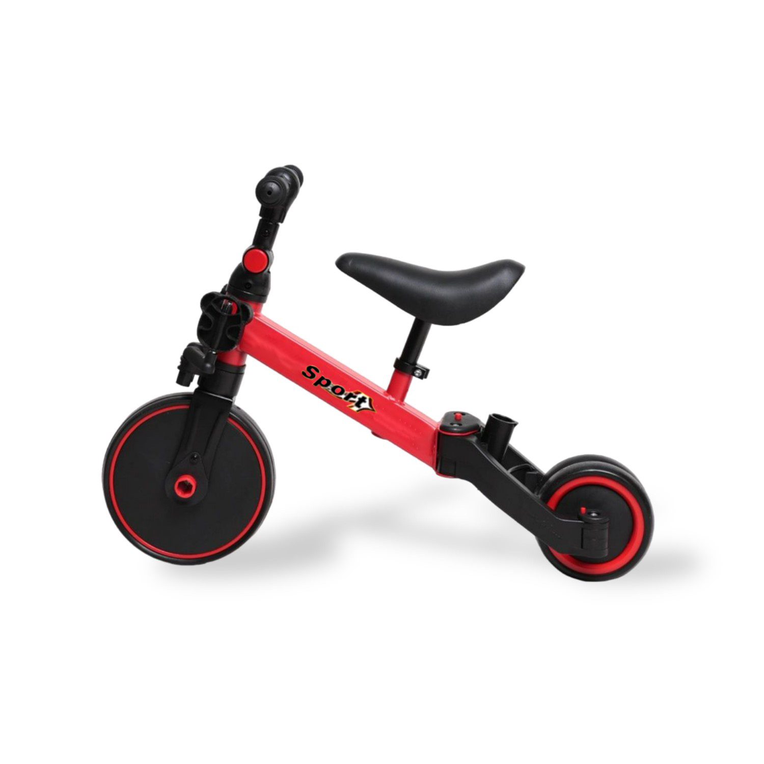 TRICICLO BICICLETA CORREPASILLOS MULTIPOSICIONES 3 EN 1 ROJO - 6