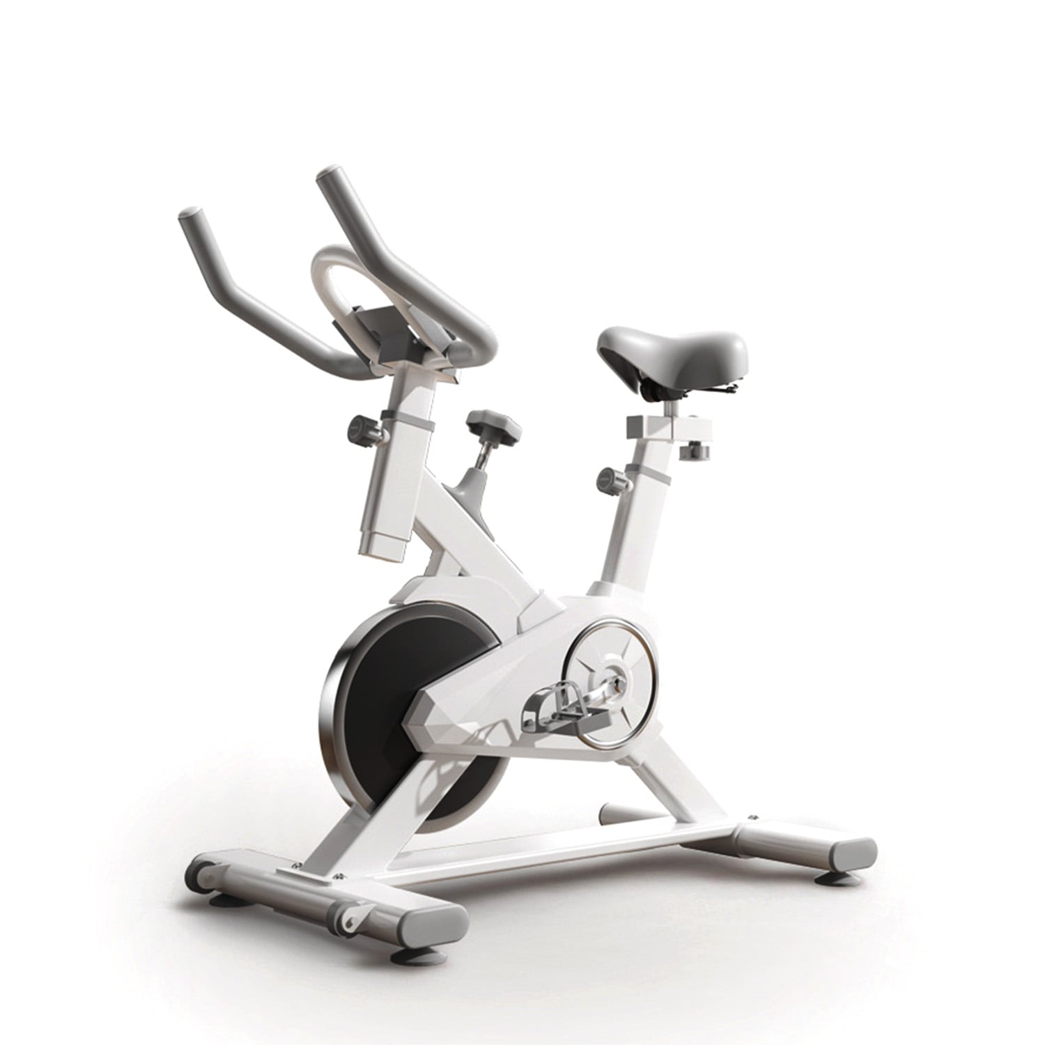 BICICLETA SPINNING MUNDO ONLINE LIFE-1227 PRO SPORT 6 KG RESISTENCIA AJUSTABLE BLANCA - 1