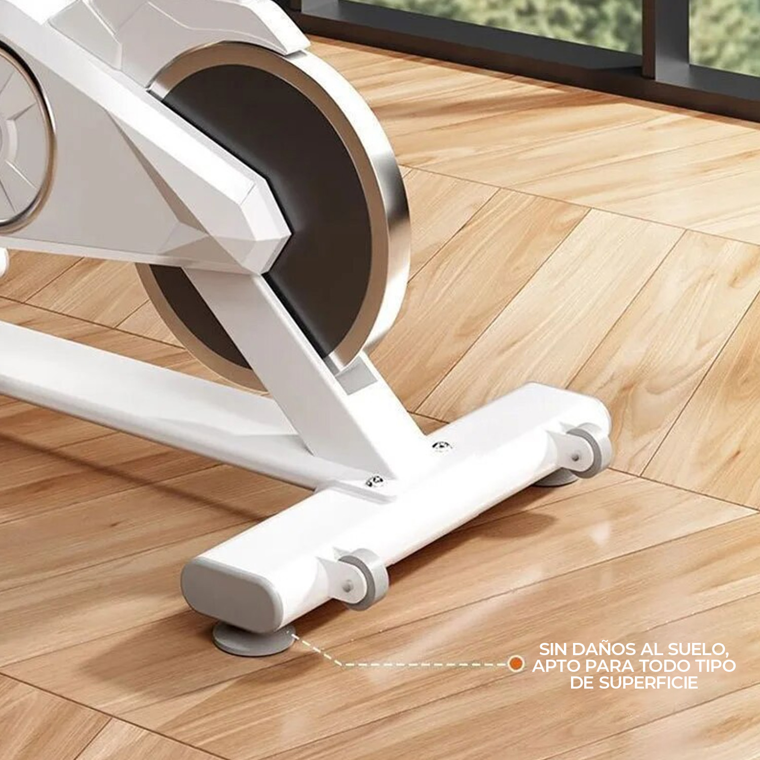 BICICLETA SPINNING MUNDO ONLINE LIFE-1227 PRO SPORT 6 KG RESISTENCIA AJUSTABLE BLANCA - 2