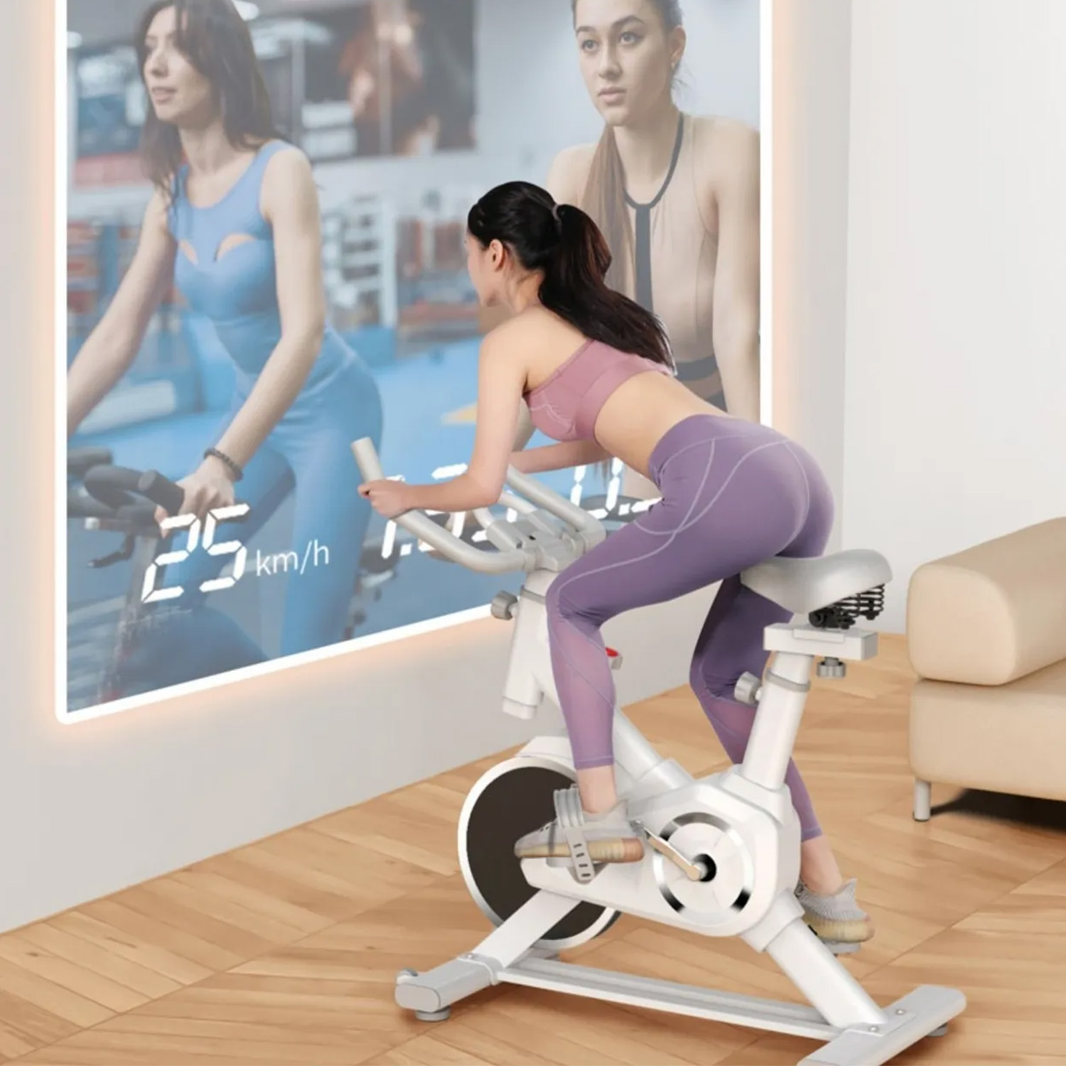 BICICLETA SPINNING MUNDO ONLINE LIFE-1227 PRO SPORT 6 KG RESISTENCIA AJUSTABLE BLANCA - 5