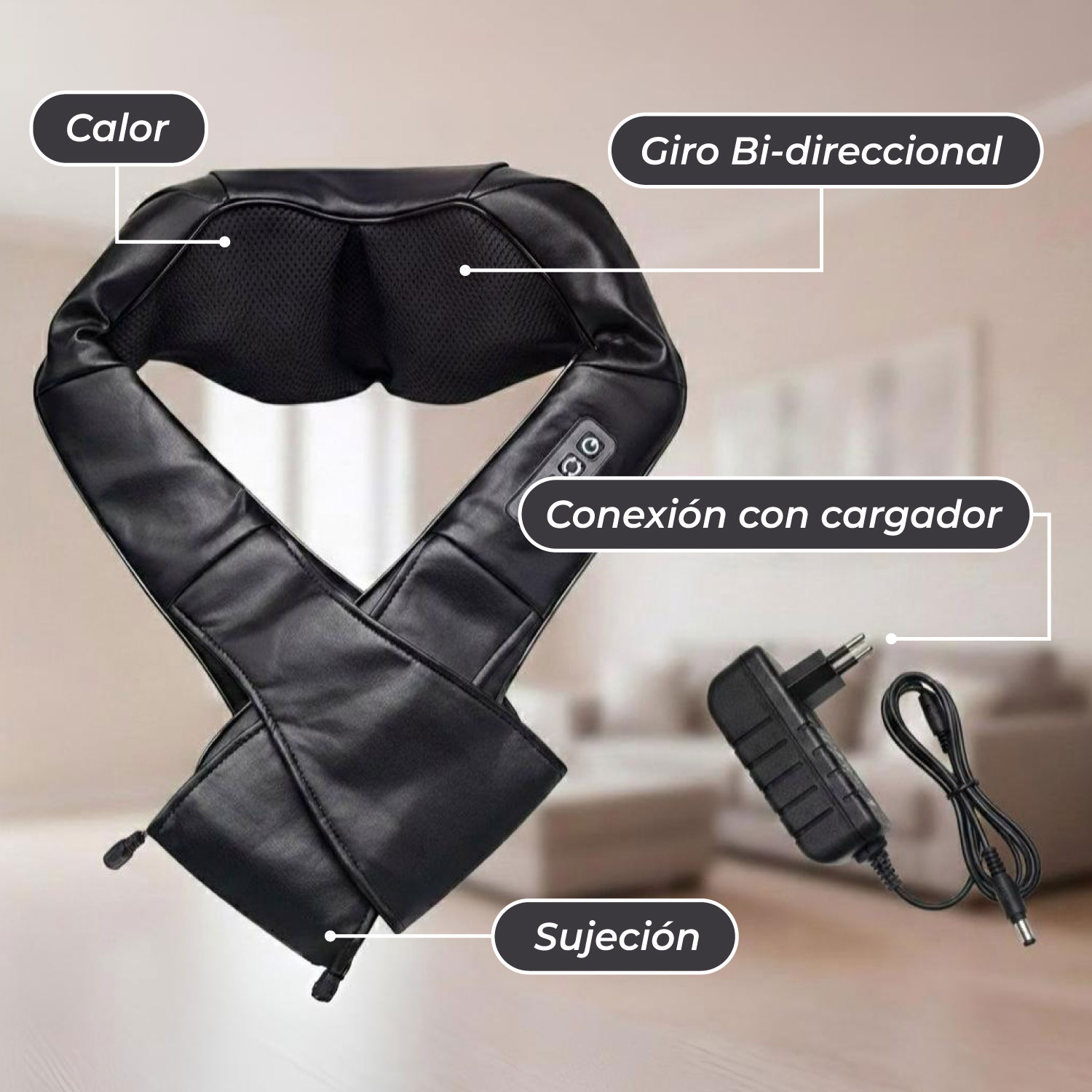 MASAJEADOR DE CUELLO/ESPALDA CON TERAPIA DE CALOR - 6