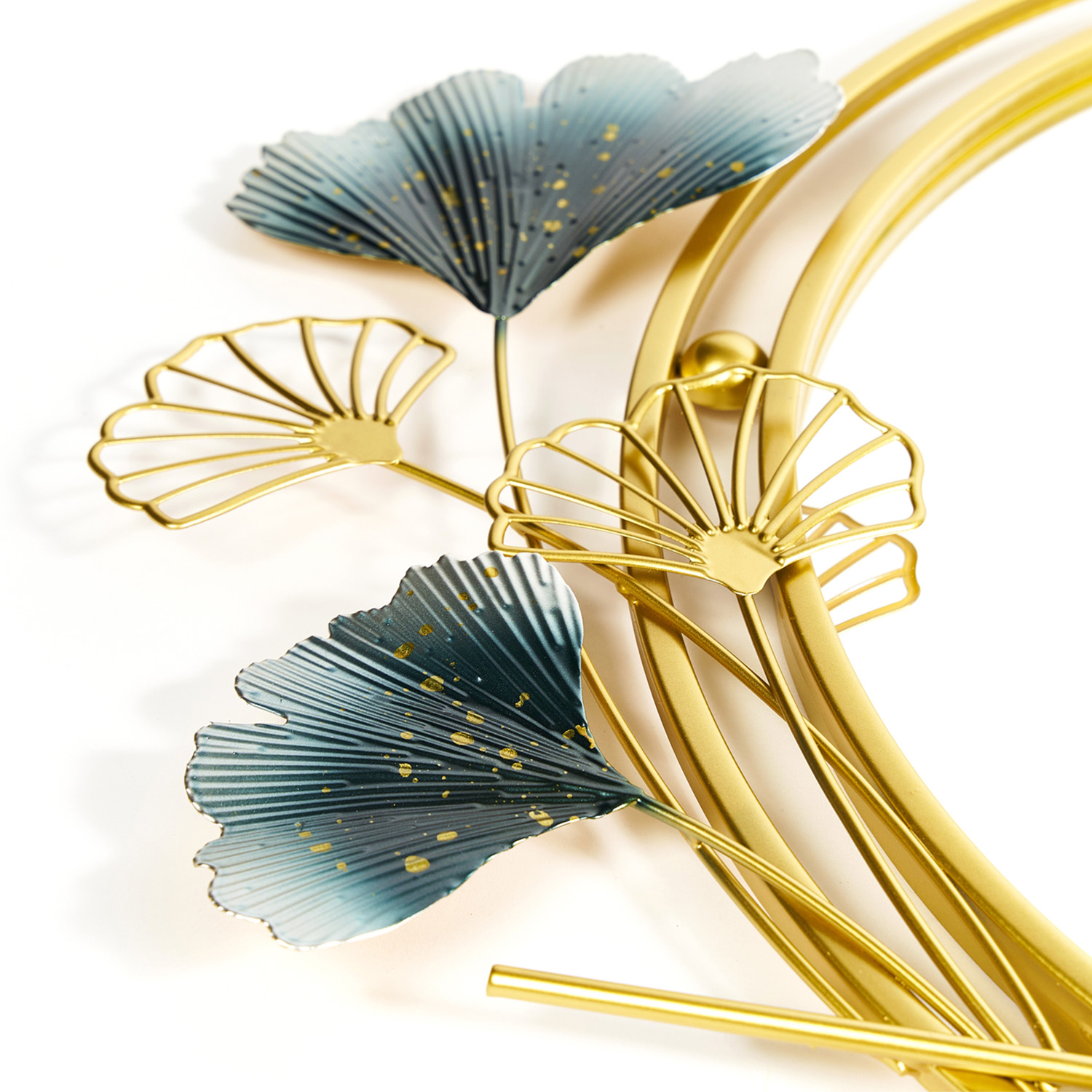 ESPEJO MUNDO ONLINE LIFE-4217 REDONDO DECO MURAL FLORAL 70 CM DORADO - 4