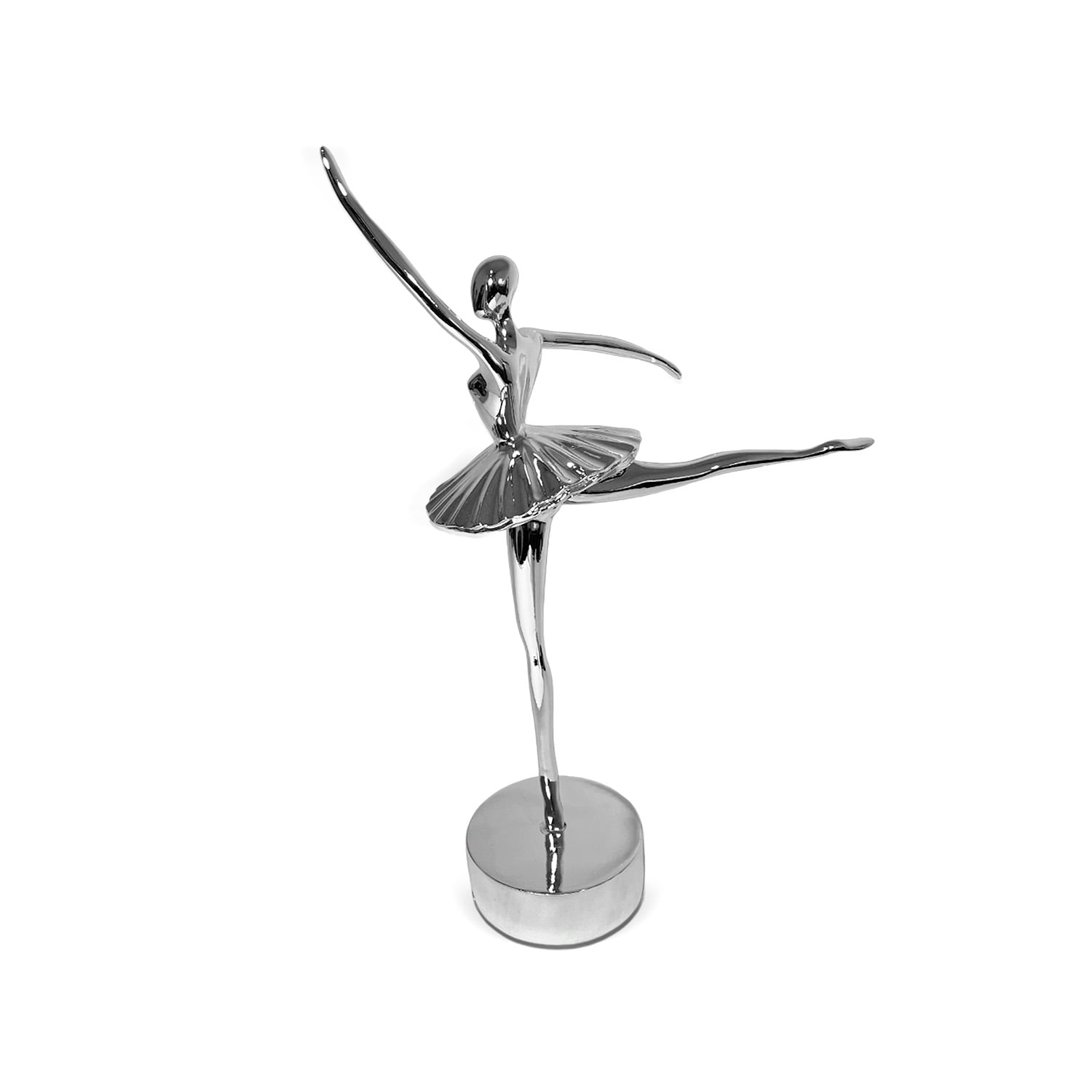 ADORNO DECO ESCULTURA ARTISTICA BAILARINA BALLET PLATEADA - 1