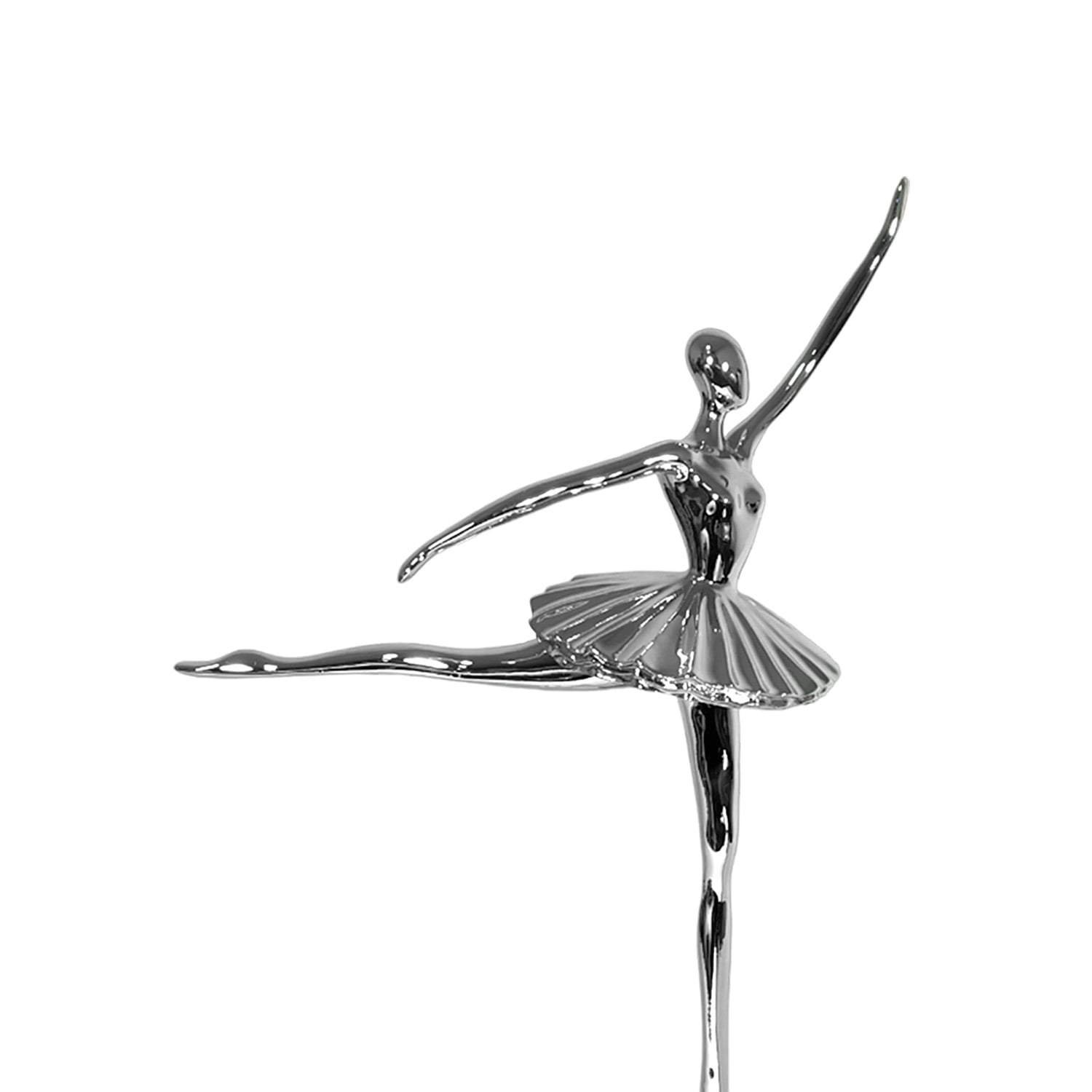 ADORNO DECO ESCULTURA ARTISTICA BAILARINA BALLET PLATEADA - 4
