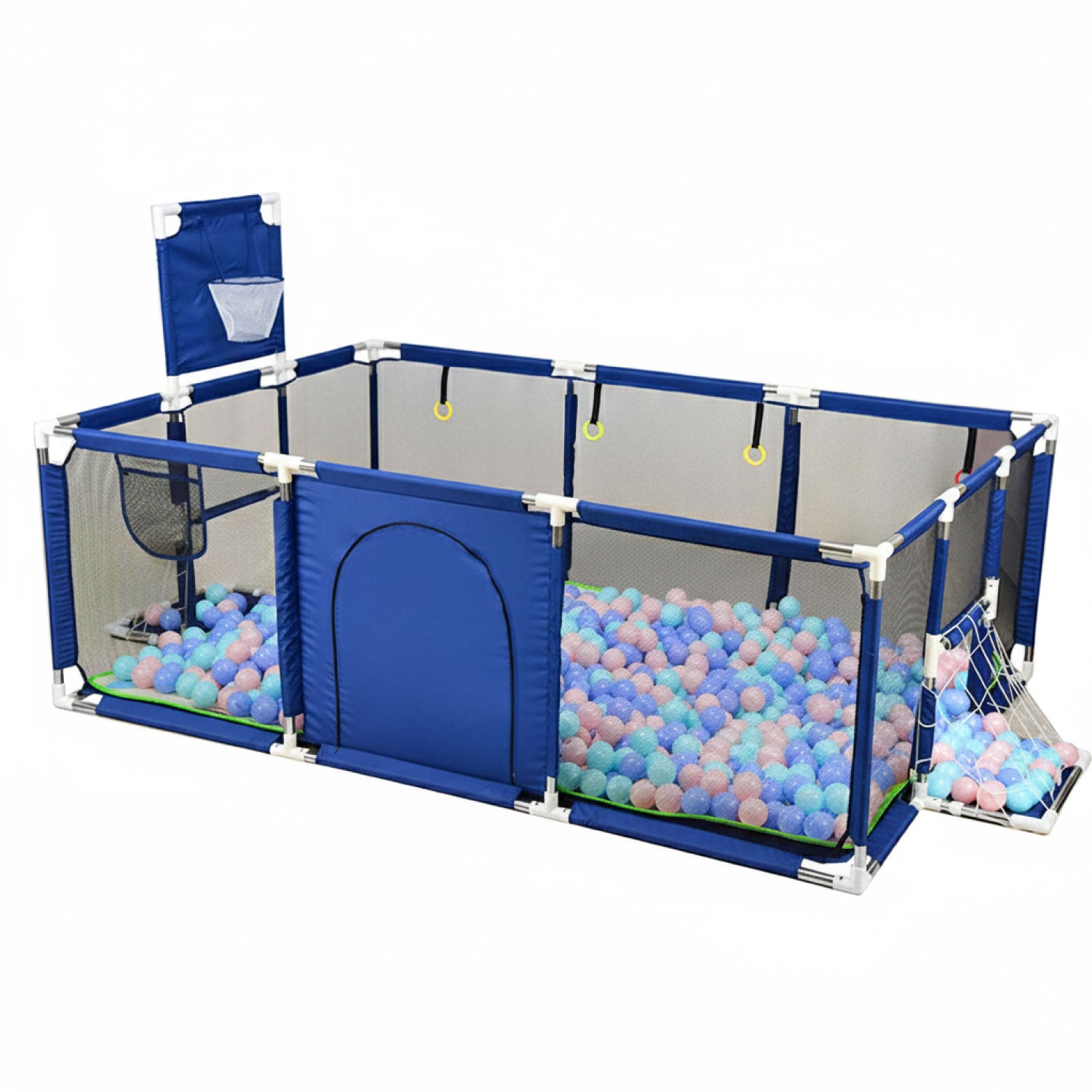 CORRAL SEGURIDAD MUNDO ONLINE LIFE-2223 AZUL MARINO BEBES 180 CM. CON ARO Y ARCO - 1