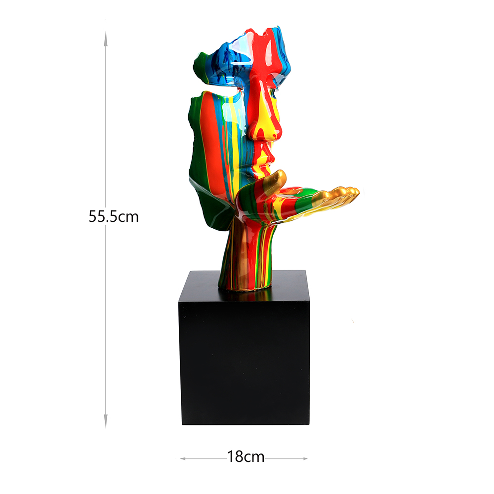 ADORNO DECO ESCULTURA ROSTRO ABSTRACTO BLOWING KISSES 55 CM - 6