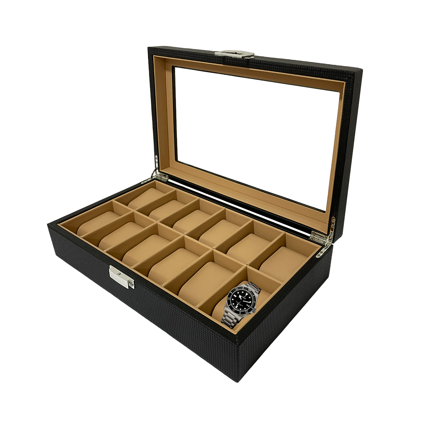 CAJA ORGANIZADORA 12 RELOJES DE LUJO ECOCUERO - 3
