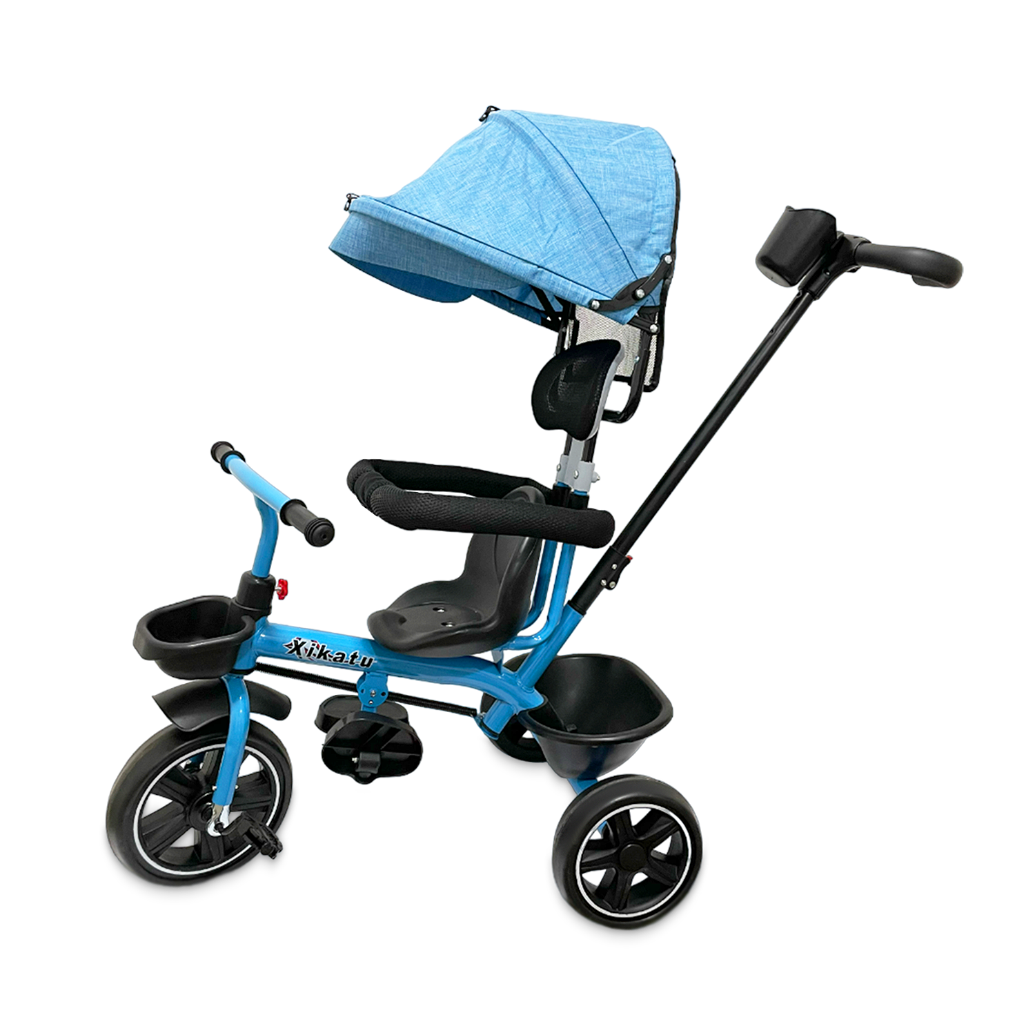 TRICICLO COCHE INFANTIL CON TOLDO 3 EN 1 CON MANGO DIRECCIONAL - 1