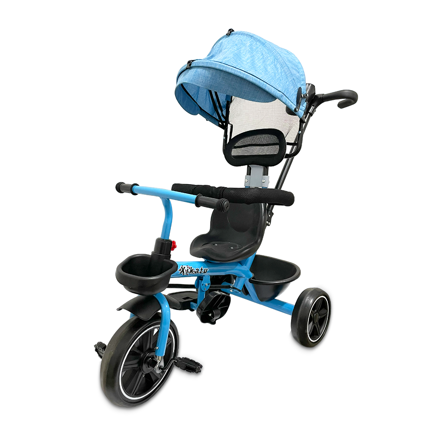 TRICICLO COCHE INFANTIL CON TOLDO 3 EN 1 CON MANGO DIRECCIONAL - 2