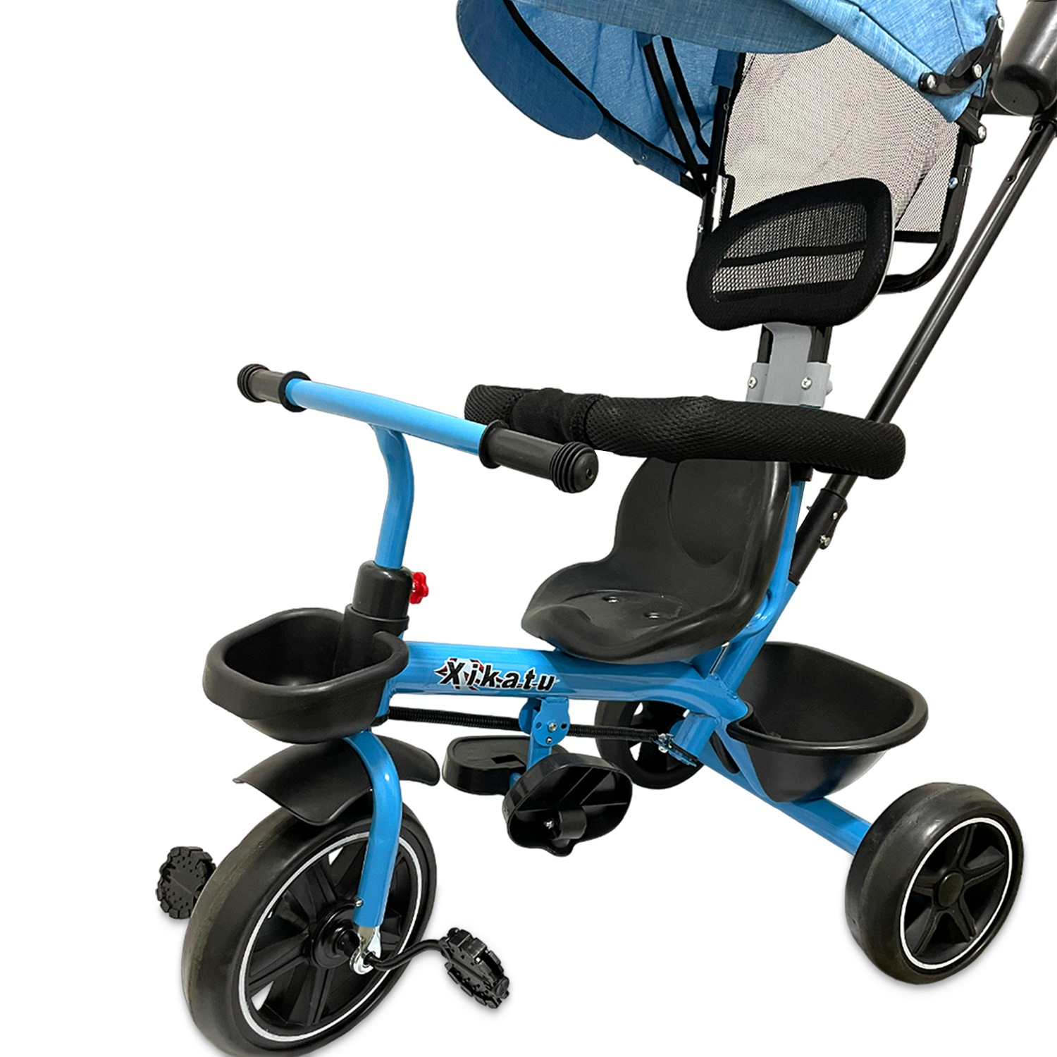 TRICICLO COCHE INFANTIL CON TOLDO 3 EN 1 CON MANGO DIRECCIONAL - 3