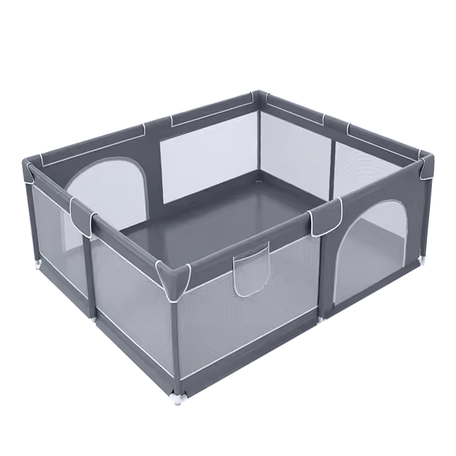 CORRAL SEGURIDAD MUNDO ONLINE LIFE-2279 ACERO INOXIDABLE GRIS BEBE CUADRADO 120 CM - 1