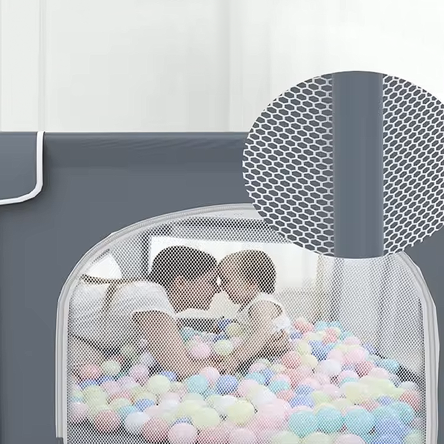 CORRAL SEGURIDAD MUNDO ONLINE LIFE-2279 ACERO INOXIDABLE GRIS BEBE CUADRADO 120 CM - 2