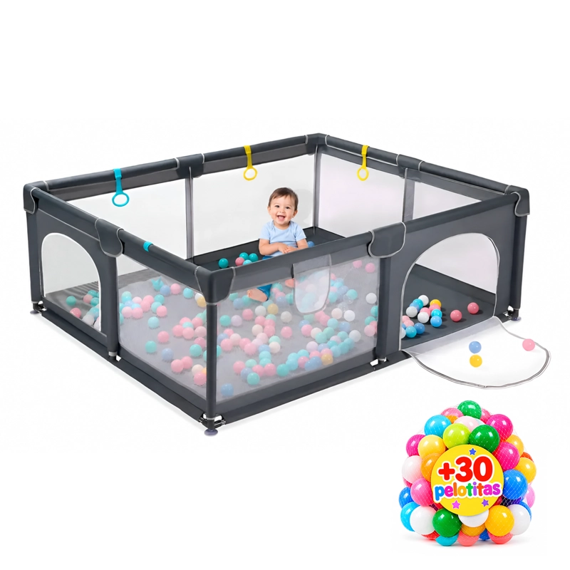 CORRAL SEGURIDAD MUNDO ONLINE LIFE-2282 GRIS BEBE 180 CM RECTANGULAR - 1