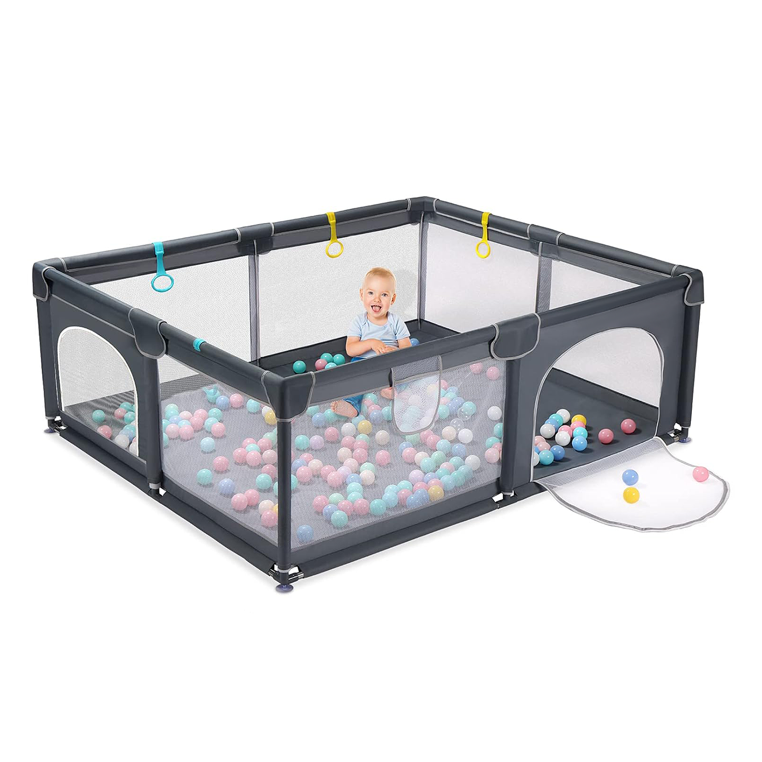 CORRAL SEGURIDAD MUNDO ONLINE LIFE-2282 GRIS BEBE 180 CM RECTANGULAR - 1