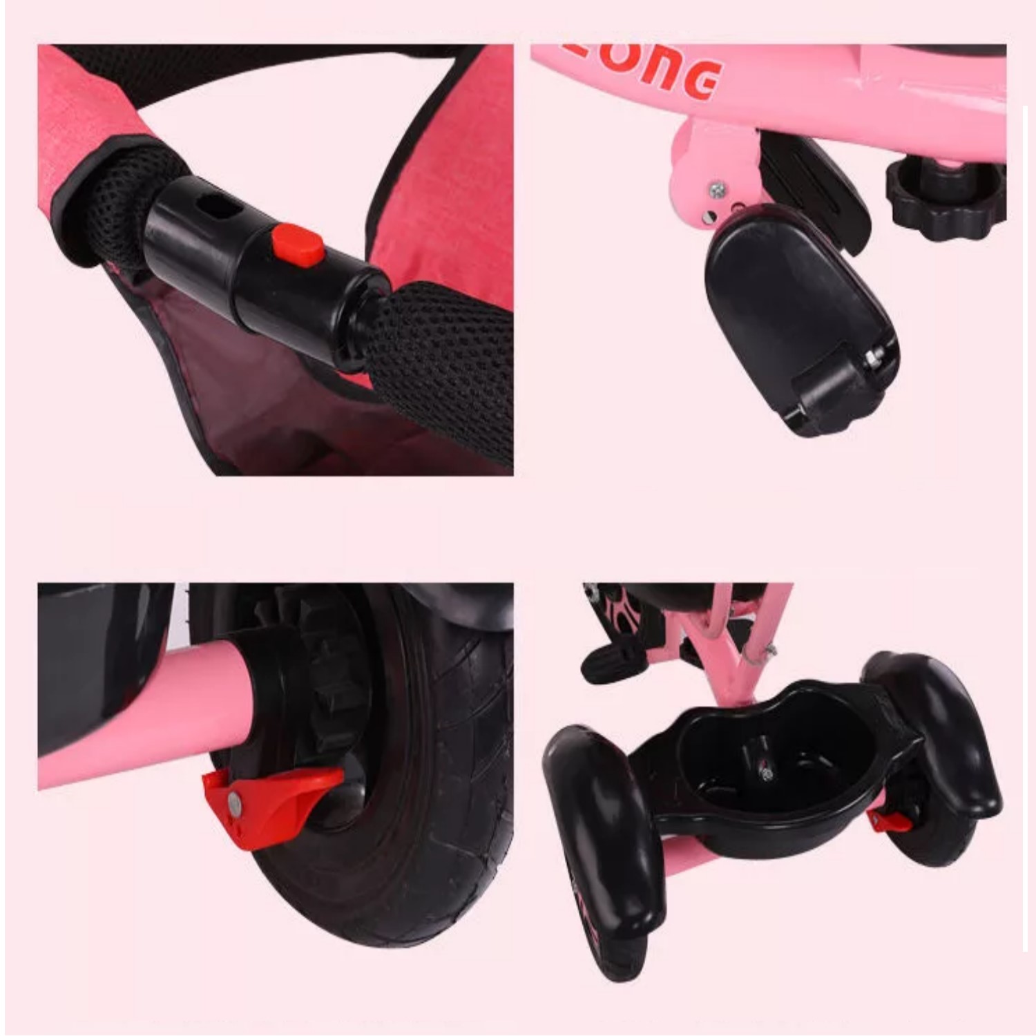 Triciclo Coche Infantil 5 En 1 Con Toldo , Mango Direccional - 5