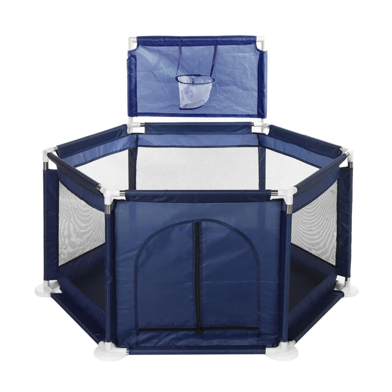 CORRAL DE SEGURIDAD BEBE HEXAGONAL CON ARO Y ARCO AZUL MARINO - 2