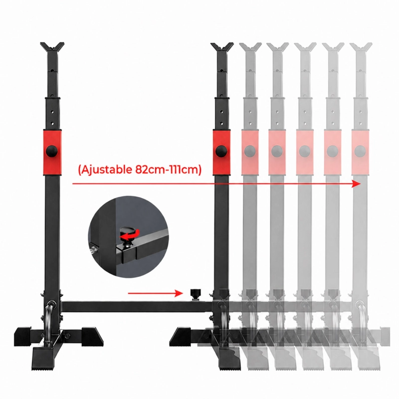 ATRIL MUNDO ONLINE LIFE-1228 RACK SQUAT SENTADILLAS AJUSTABLE PARA BARRA - 7