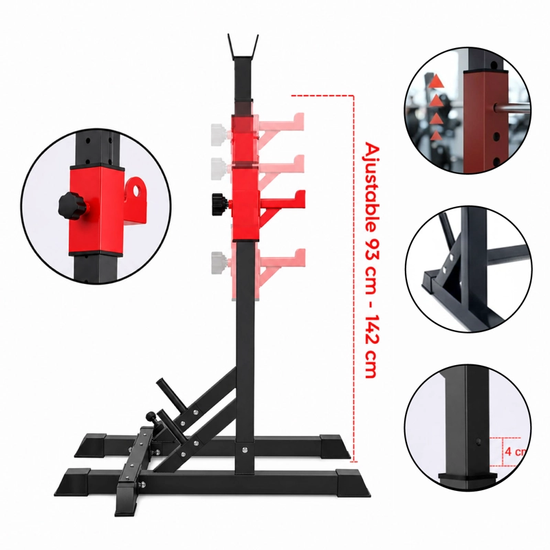 ATRIL MUNDO ONLINE LIFE-1228 RACK SQUAT SENTADILLAS AJUSTABLE PARA BARRA - 8