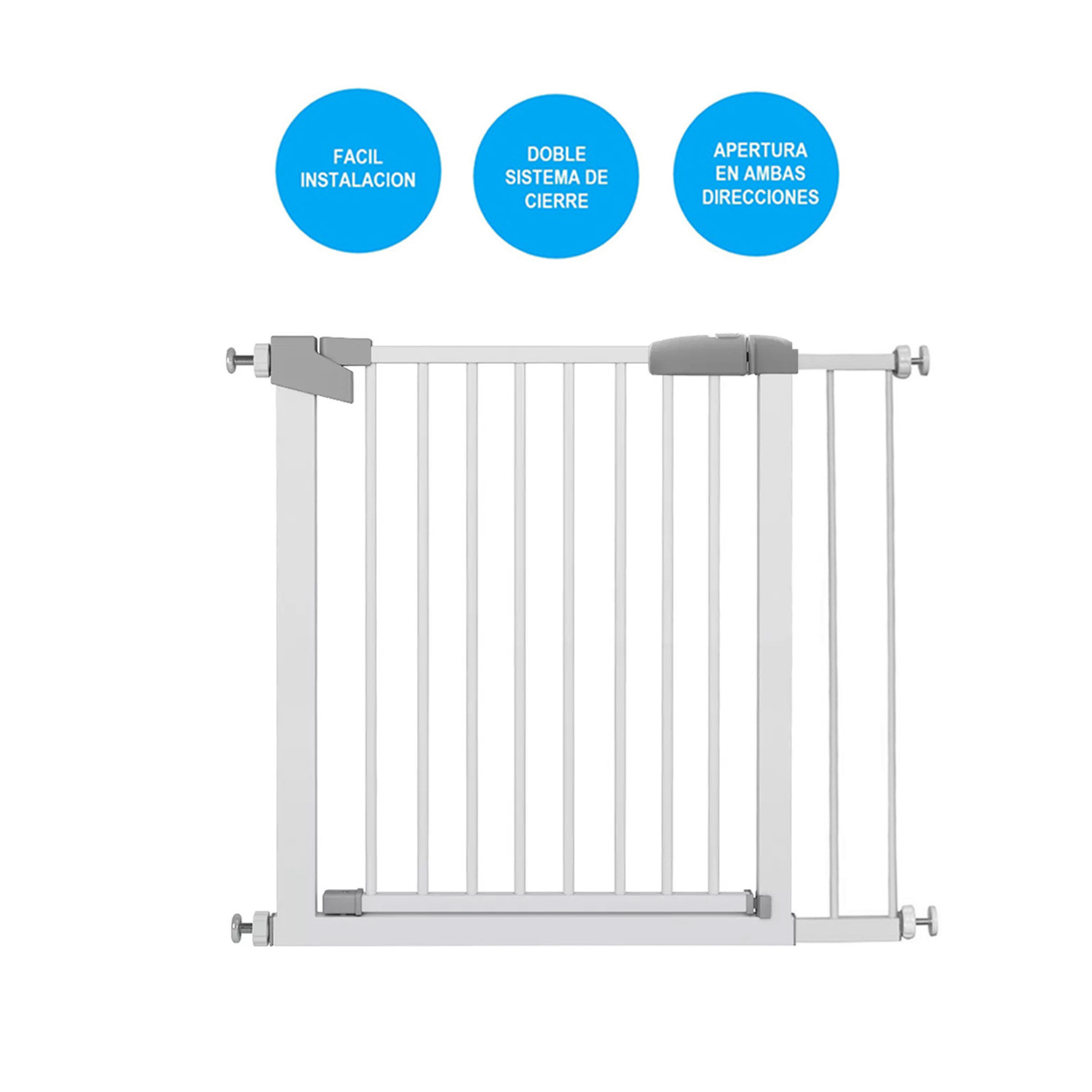 REJA SEGURIDAD MUNDO ONLINE BLANCO ESCALERA PARA BEBE Y MACOTAS 76 A 90 CM - 3