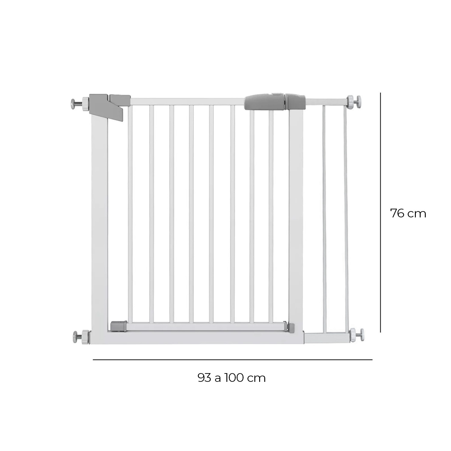 REJA SEGURIDAD MUNDO ONLINE BLANCO ESCALERA PARA BEBE Y MACOTAS 76 A 90 CM - 4