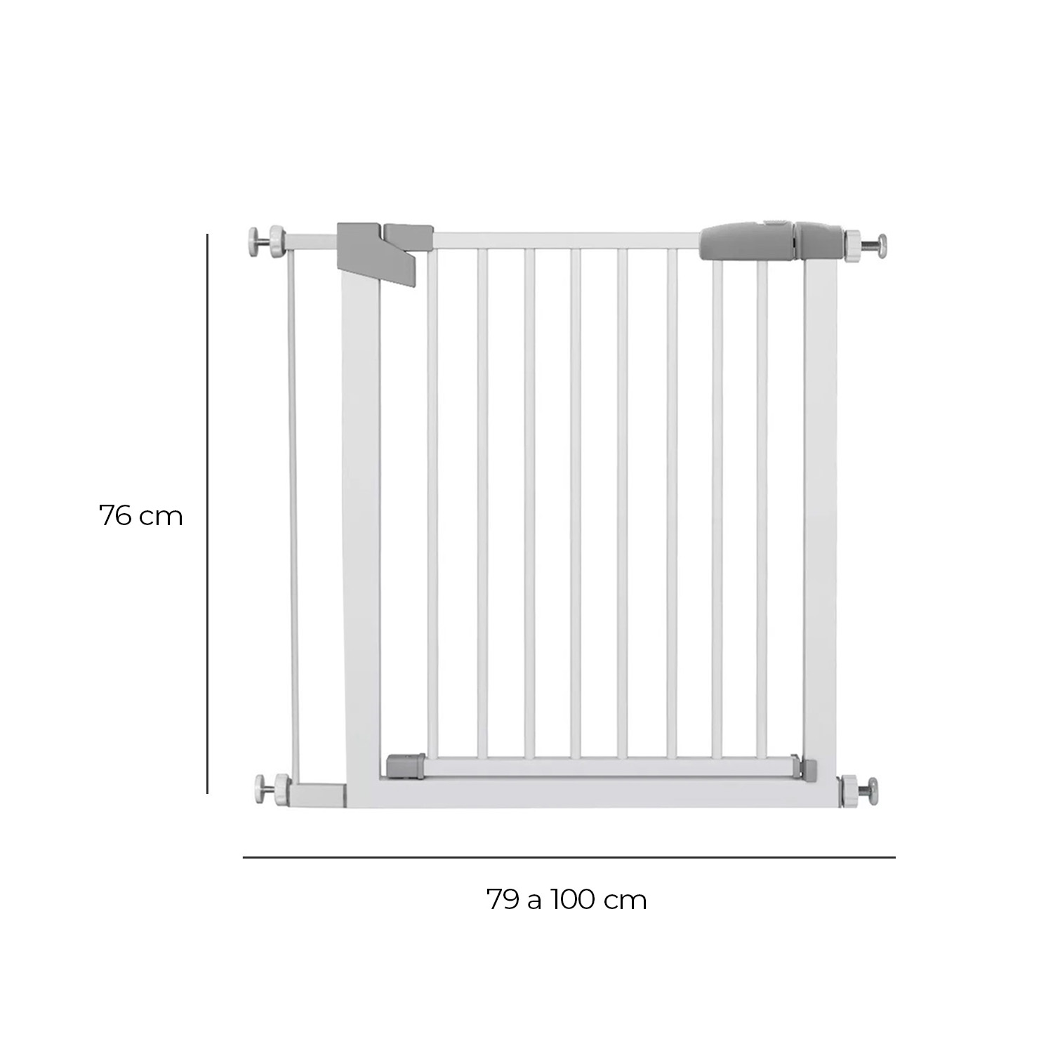 REJA SEGURIDAD MUNDO ONLINE BLANCO ESCALERA PARA BEBE Y MASCOTAS 76 A 97 CM - 3
