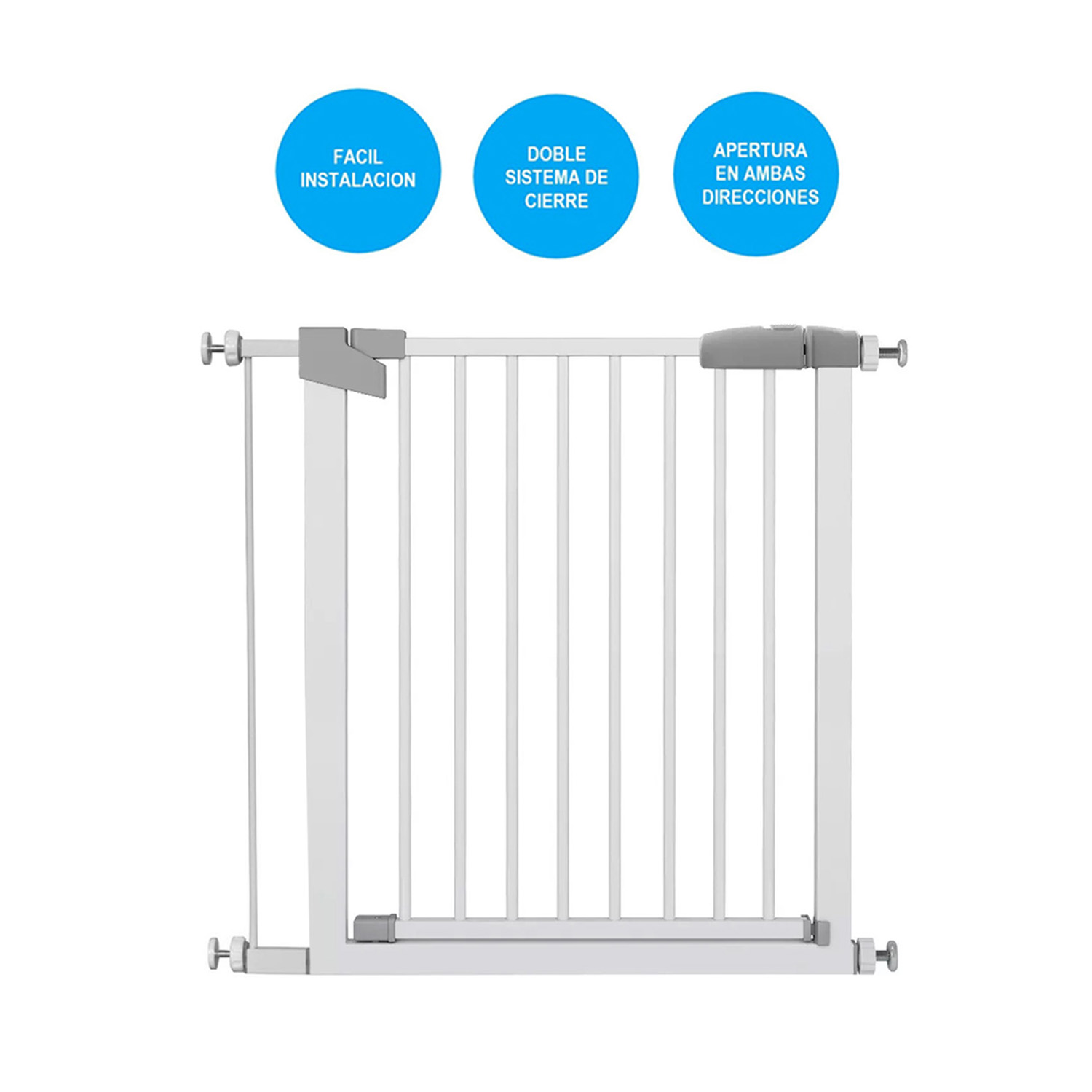 REJA SEGURIDAD MUNDO ONLINE BLANCO ESCALERA PARA BEBE Y MASCOTAS 76 A 97 CM - 4