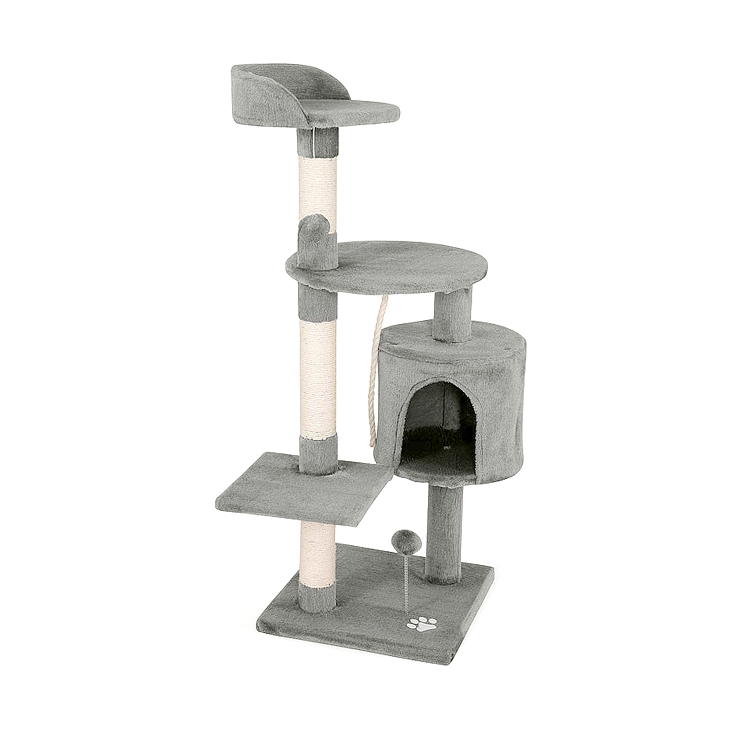 RASCADOR PARA GATO TIPO TORRE GRANDE 3 NIVELES 112 CMS. + CUERDA - 1