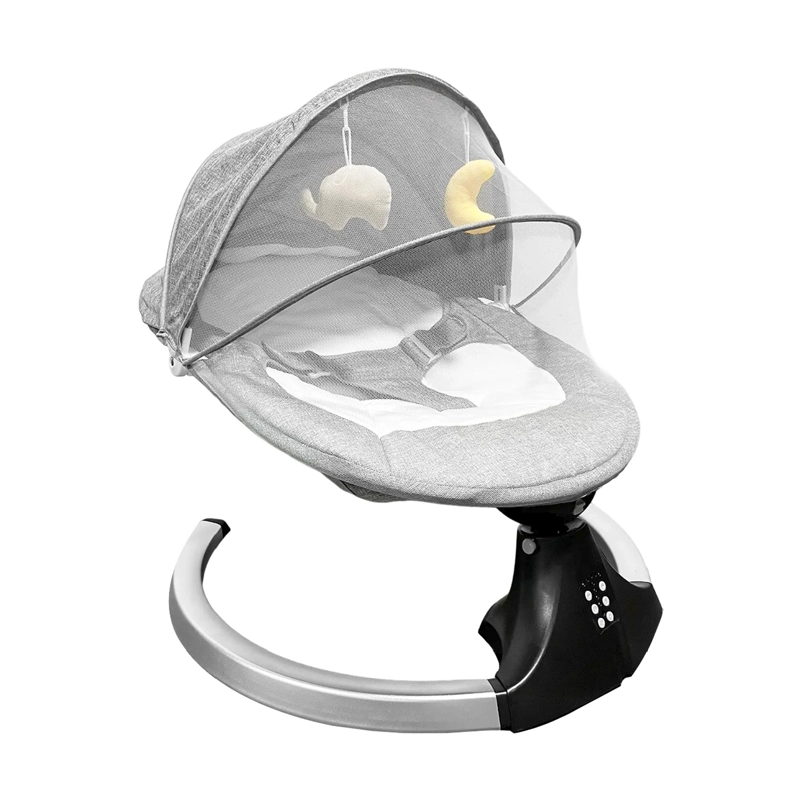 SILLA MUNDO ONLINE MECEDORA BEBÉ INALÁMBRICA MUSICAL BLUETOOTH GRIS - 1