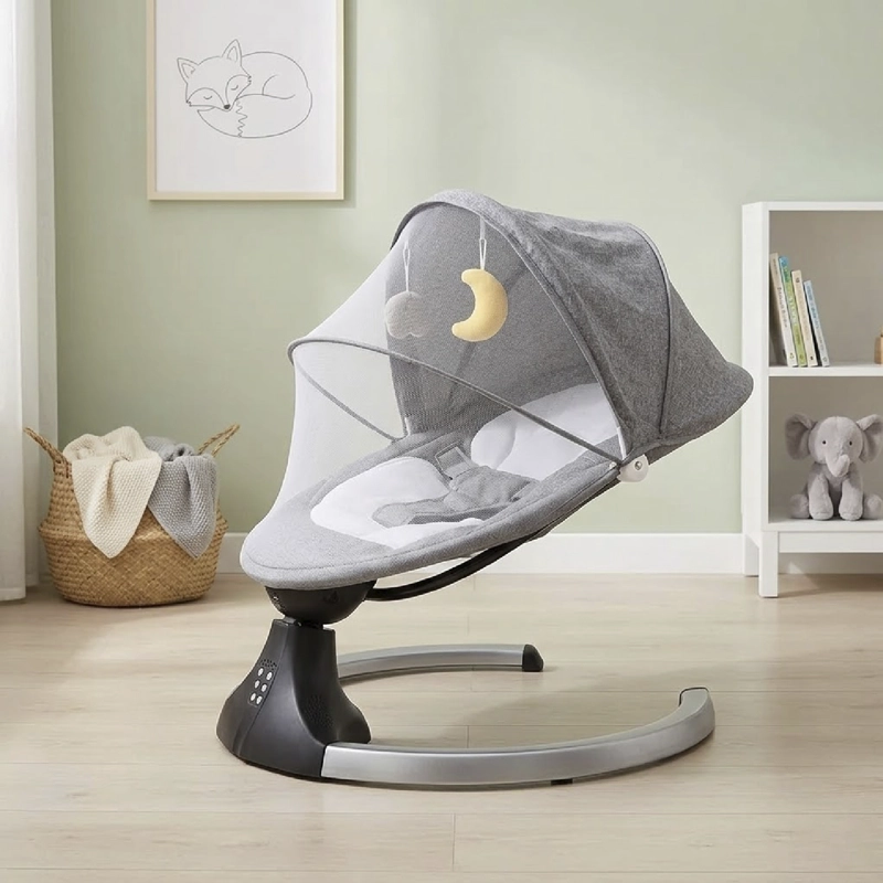SILLA MUNDO ONLINE MECEDORA BEBÉ INALÁMBRICA MUSICAL BLUETOOTH GRIS - 2