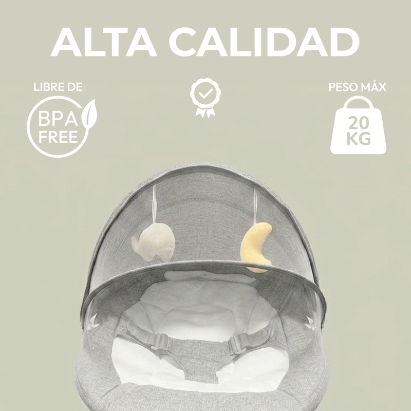 SILLA MUNDO ONLINE MECEDORA BEBÉ INALÁMBRICA MUSICAL BLUETOOTH GRIS - 7