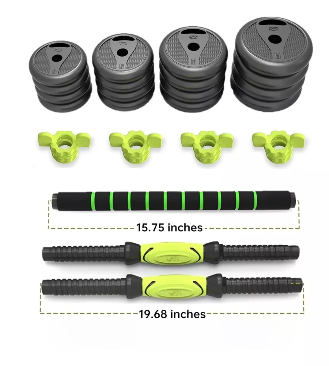 SET MANCUERNAS SPORTIME ACERO 20 KG ARMABLES MULTIFUNCIÓN - 2