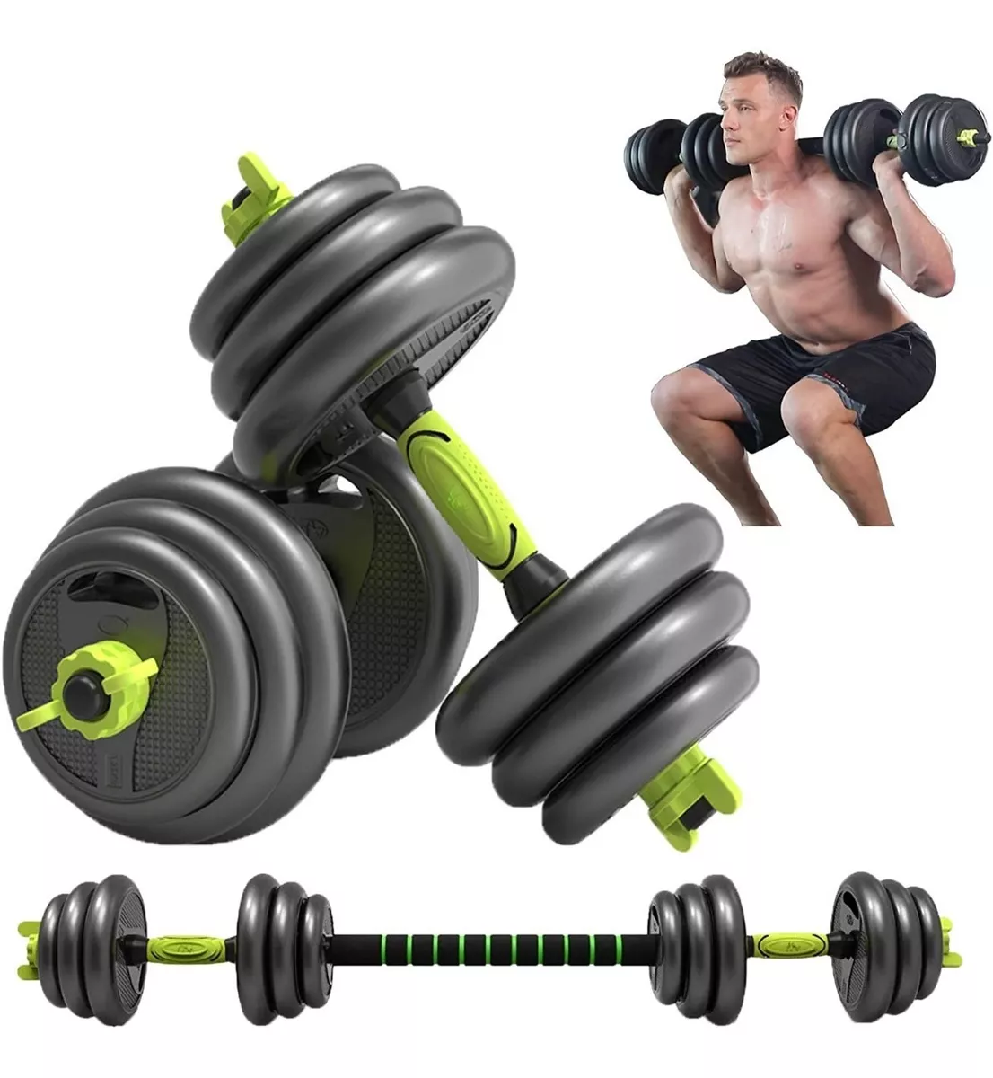 SET MANCUERNAS SPORTIME ACERO 20 KG ARMABLES MULTIFUNCIÓN - 5